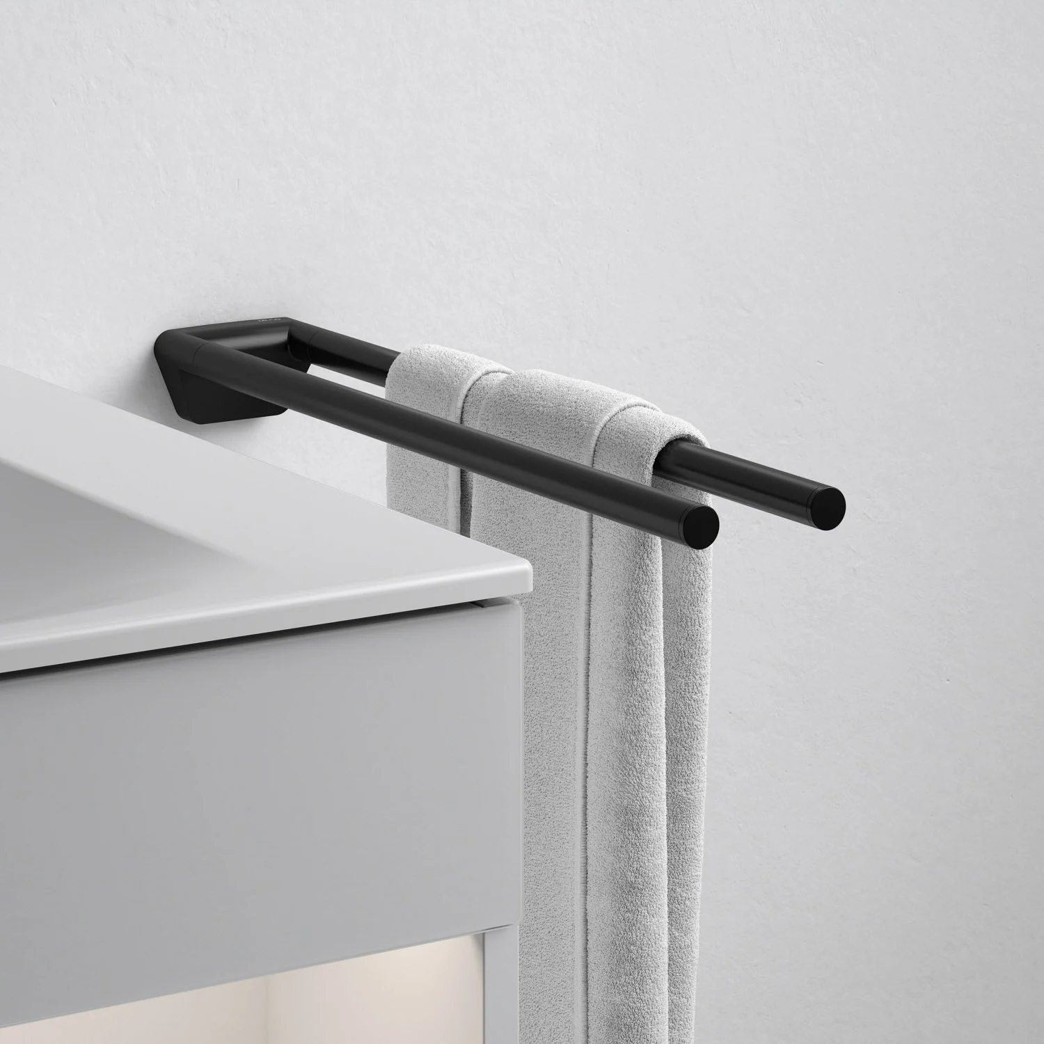Keuco Reva Black Selection Handtuchhalter 2-armig feststehend 45 cm Bild 2