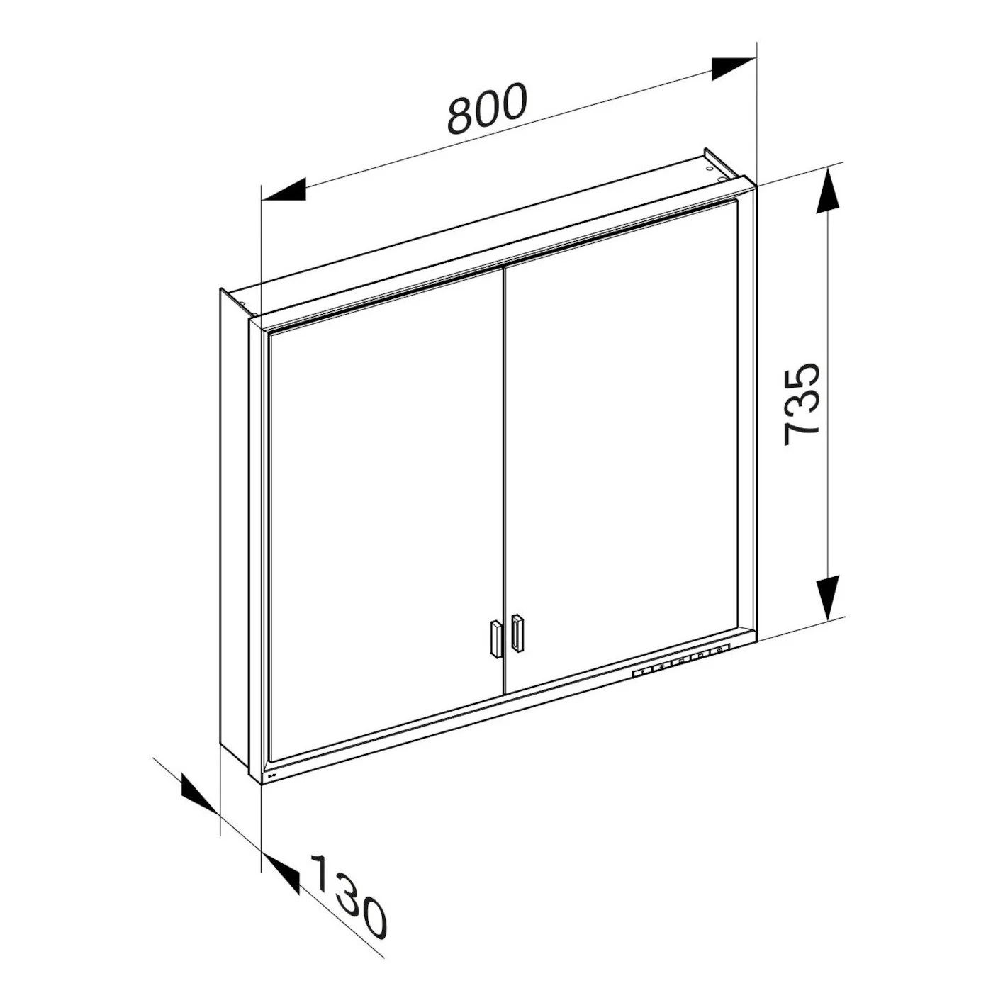 Keuco Royal Lumos Aufputz-Spiegelschrank 80 x 73,5 cm mit LED-Beleuchtung, 2 Türen Bild 5