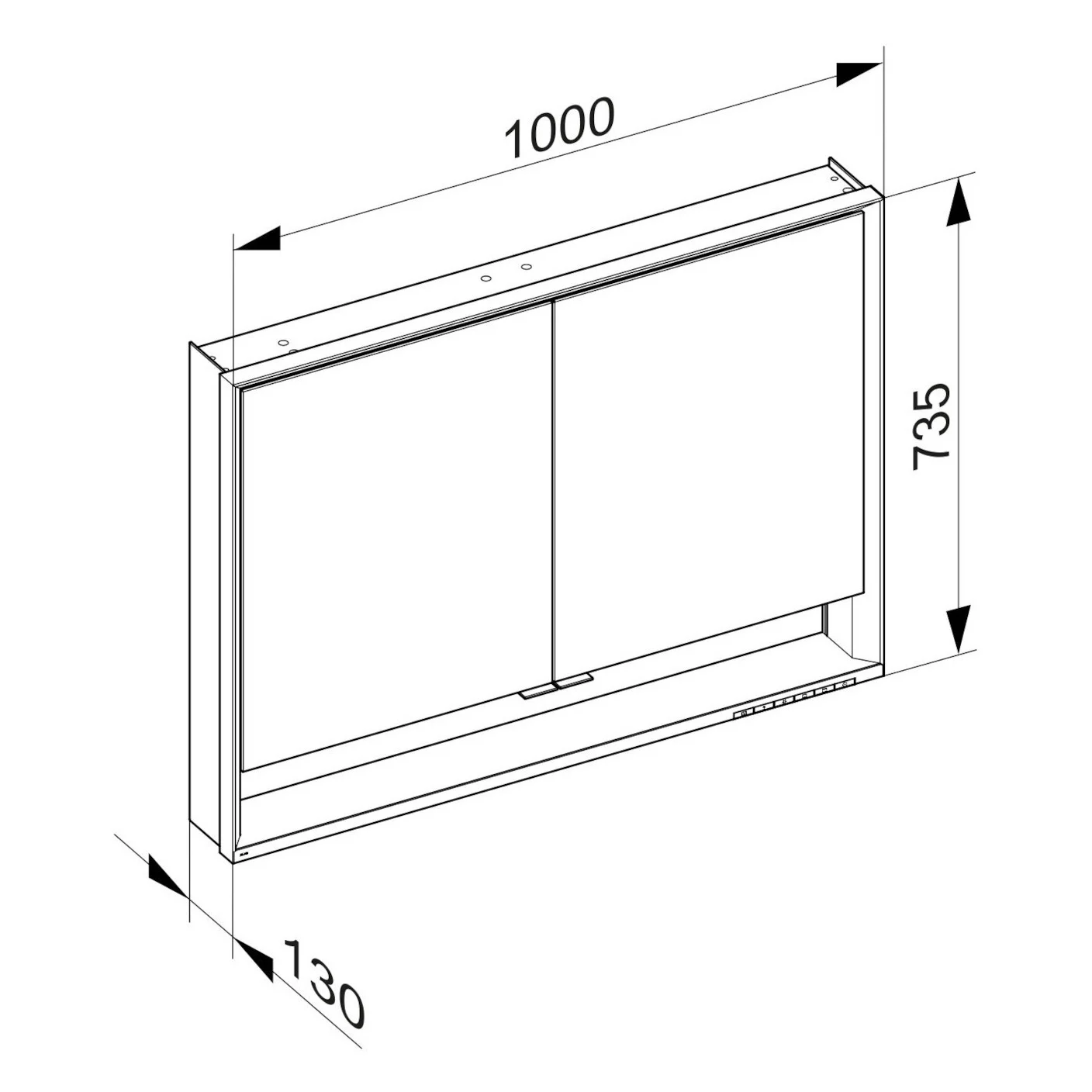 Keuco Royal Lumos Aufputz-Spiegelschrank 100 x 73,5 cm mit LED-Beleuchtung und Spiegelheizung, 2 Türen Bild 5