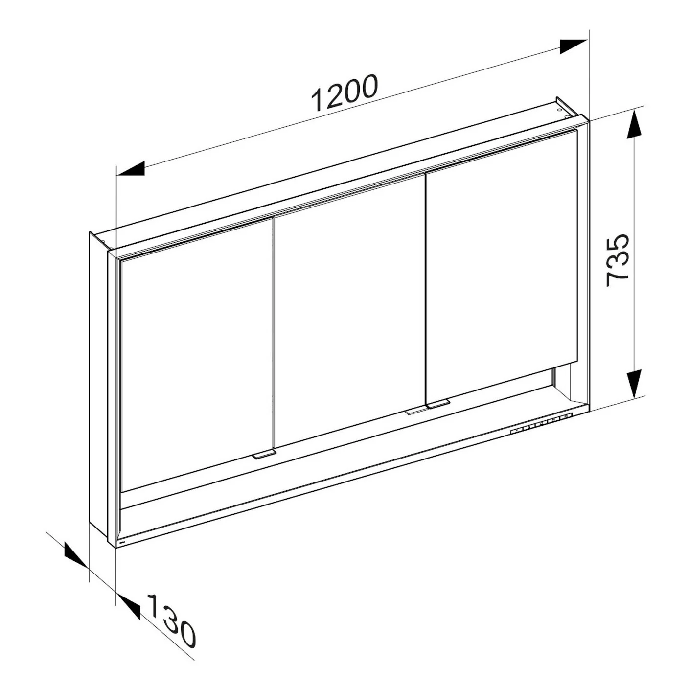 Keuco Royal Lumos Aufputz-Spiegelschrank 120 x 73,5 cm mit LED-Beleuchtung, 3 Türen Bild 5