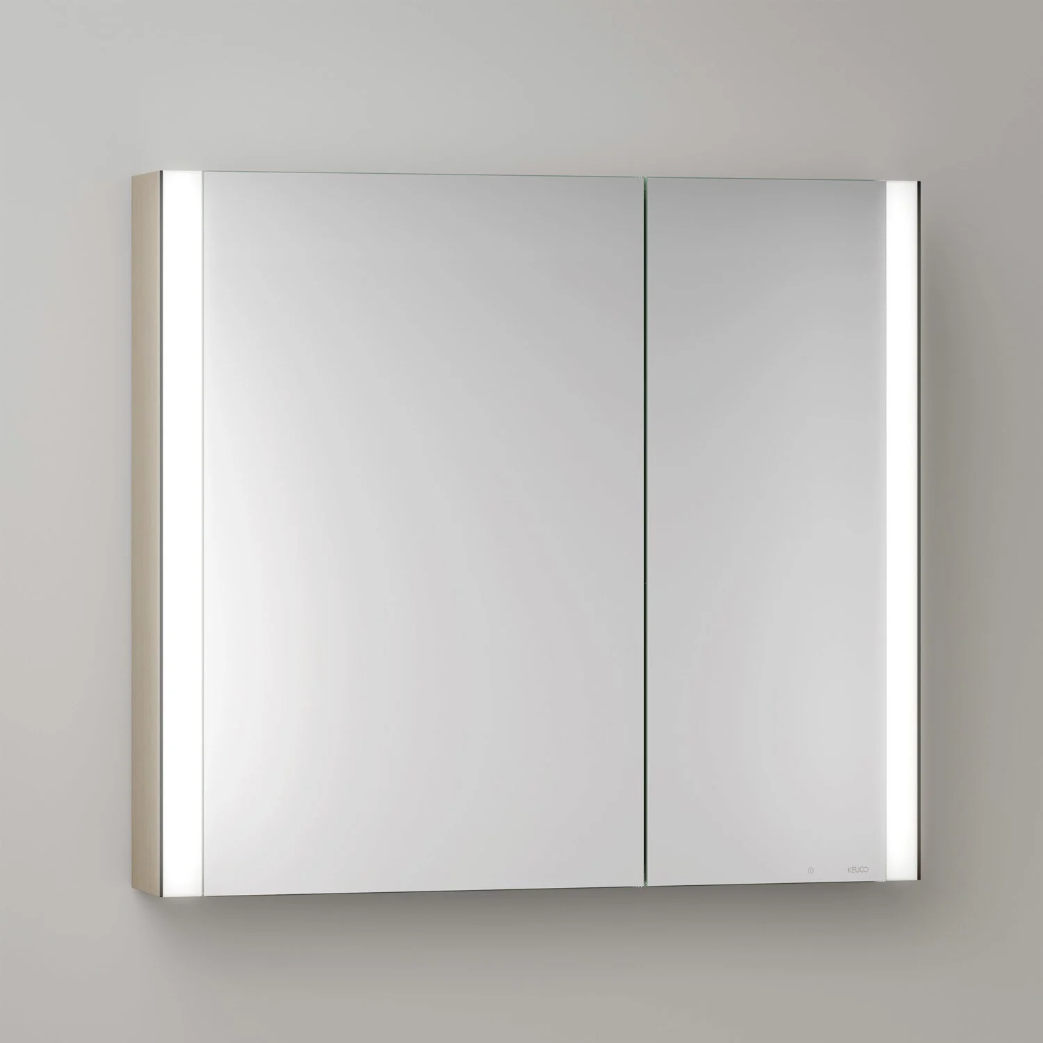 Keuco Royal Metis LED Aufputz-Spiegelschrank 80 x 71 cm, mit 2 Türen asymetrisch