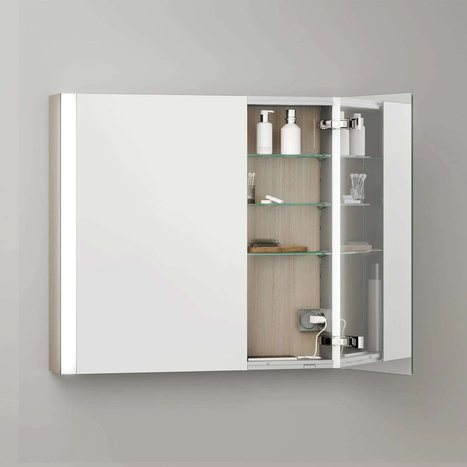 Keuco Royal Metis LED Aufputz-Spiegelschrank 80 x 71 cm, mit 2 Türen asymetrisch Bild 4