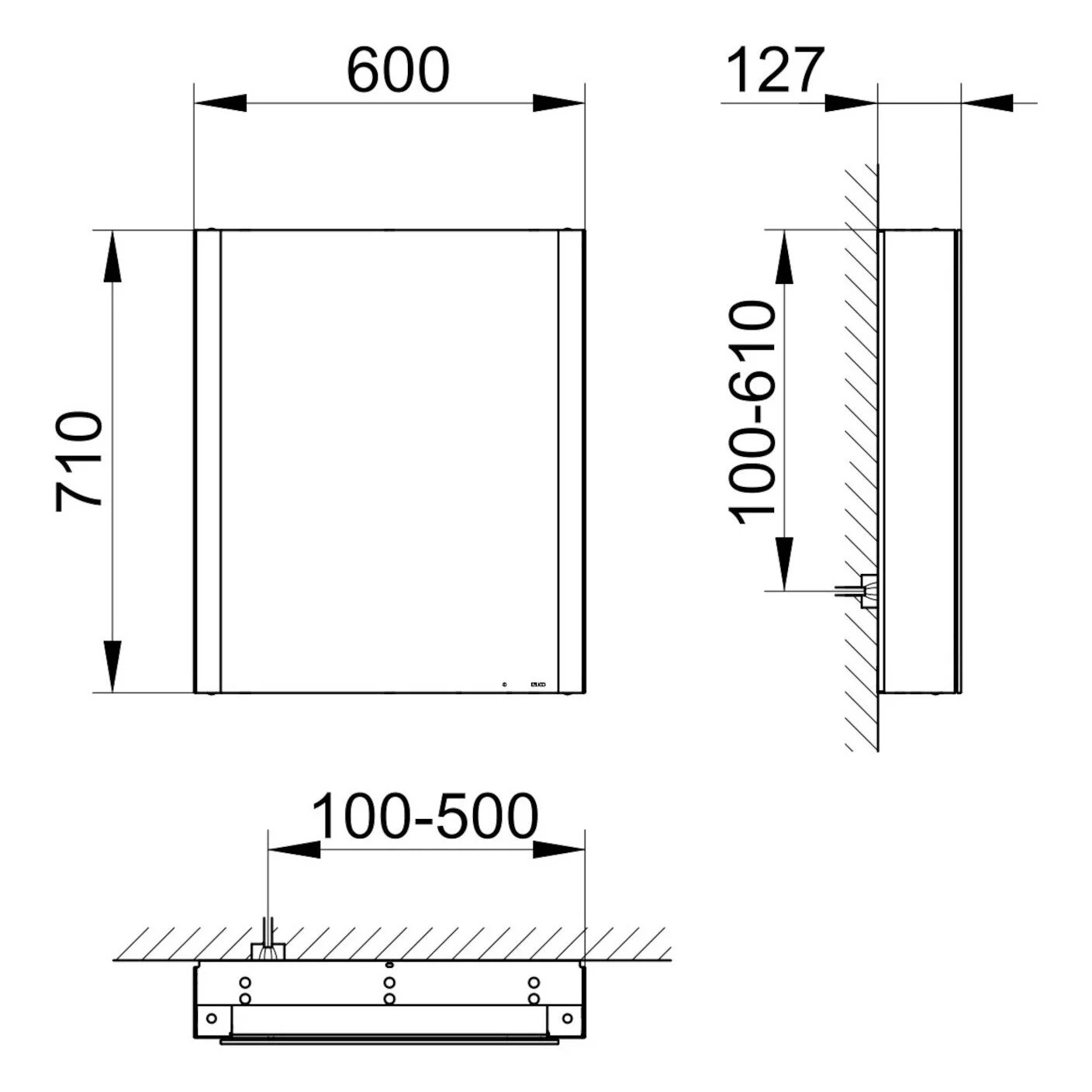Keuco Royal Metis LED Aufputz-Spiegelschrank 60 x 71 cm Türanschlag links, französiche Ausführung Bild 5