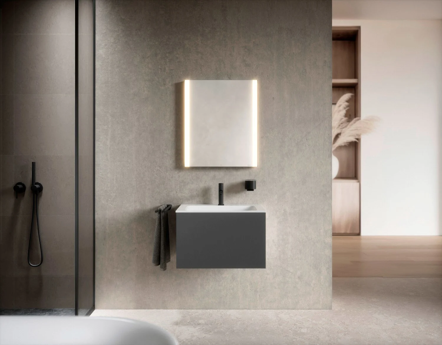 Keuco Royal Metis LED Aufputz-Spiegelschrank 60 x 71 cm Türanschlag links, französiche Ausführung Bild 8