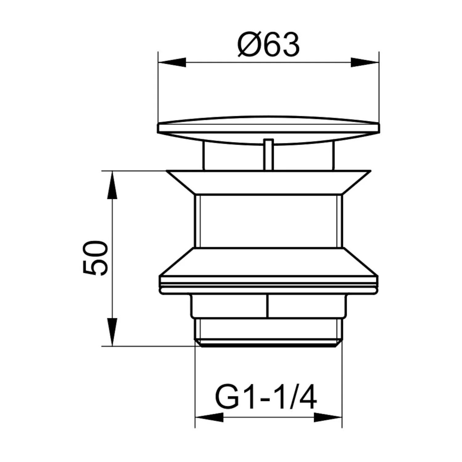 Keuco Universal Schaftventil G 1¼ für Waschtische ohne Überlauf Bild 2