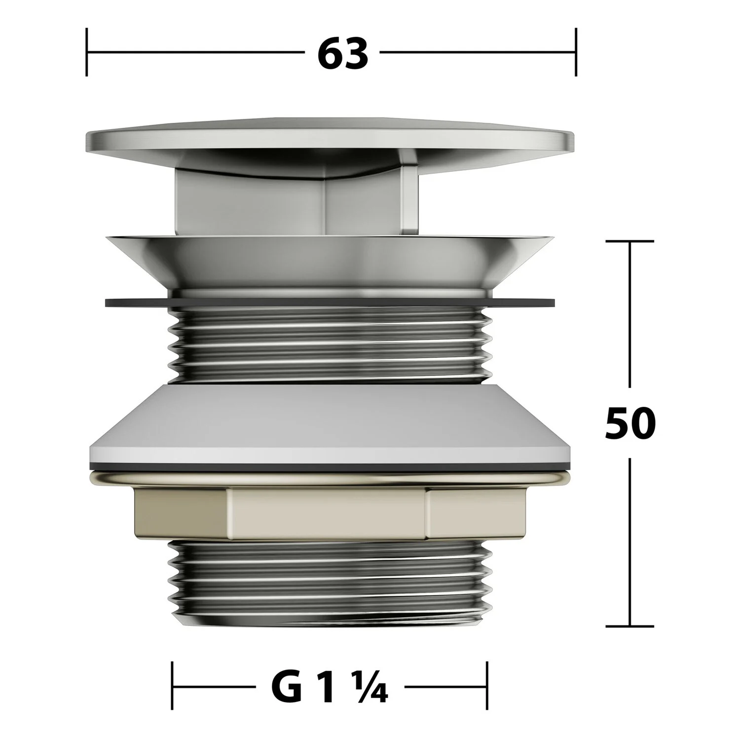 Keuco Universal Schaftventil G 1¼ für Waschtische ohne Überlauf Bild 3