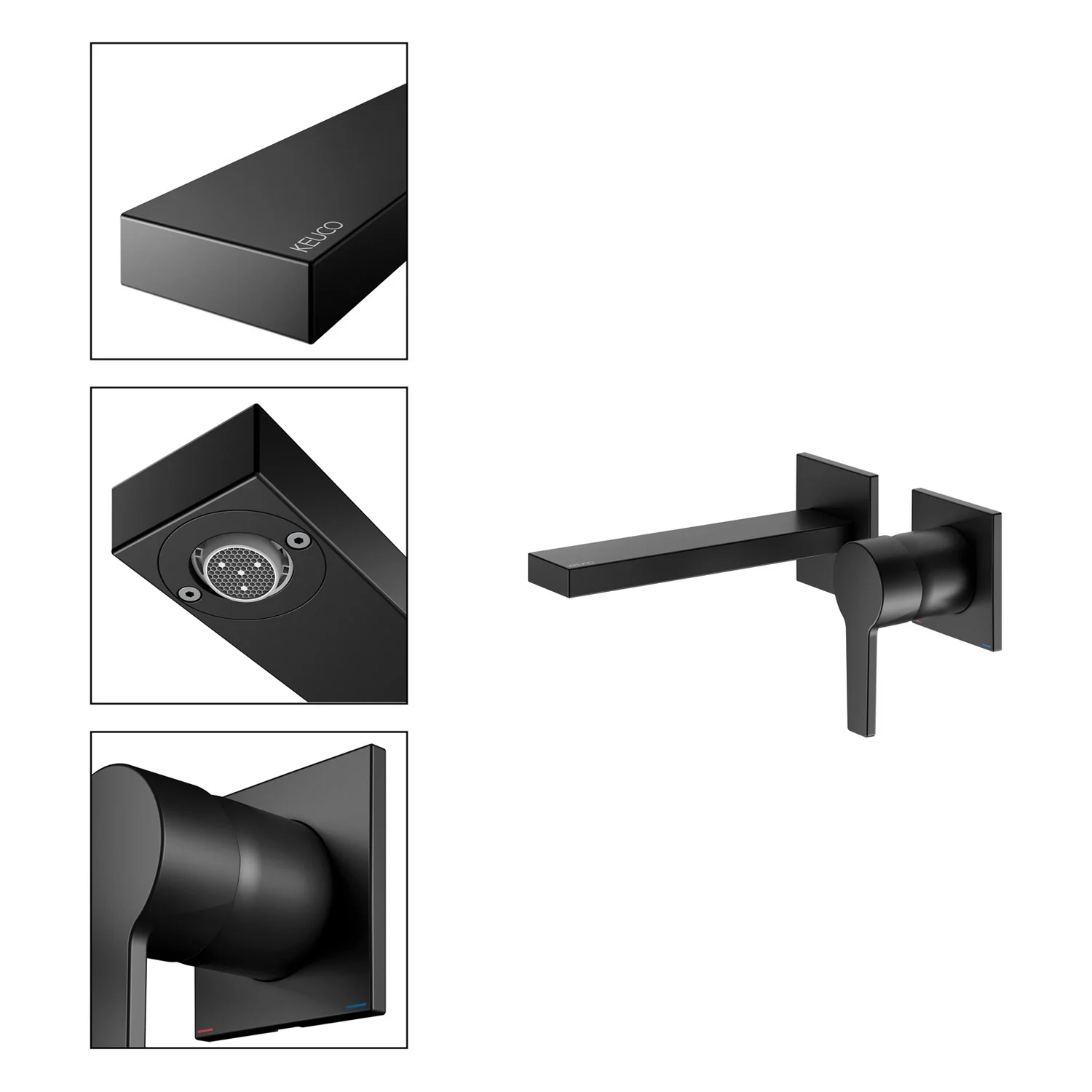 Keuco EDITION 11 Black Selection Einhebel-Waschtischmischer Unterputz, 2-Loch, Ausladung 16,5 cm Bild 7