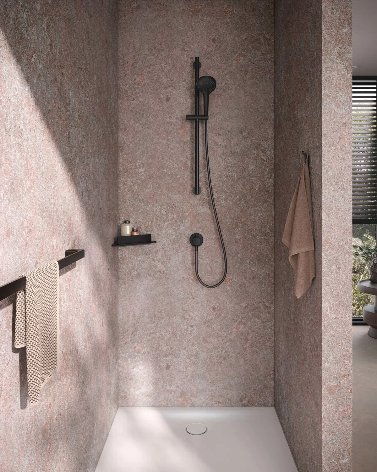 Keuco HERA Eckduschablage mit Duschabzieher Bild 8