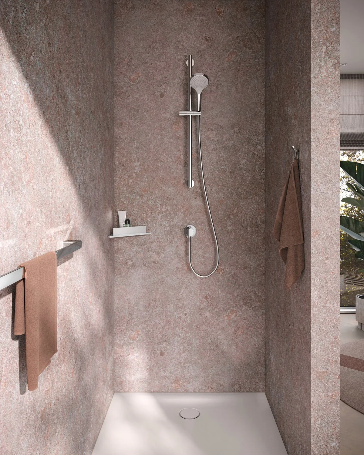 Keuco HERA Eckduschablage mit Duschabzieher Bild 8