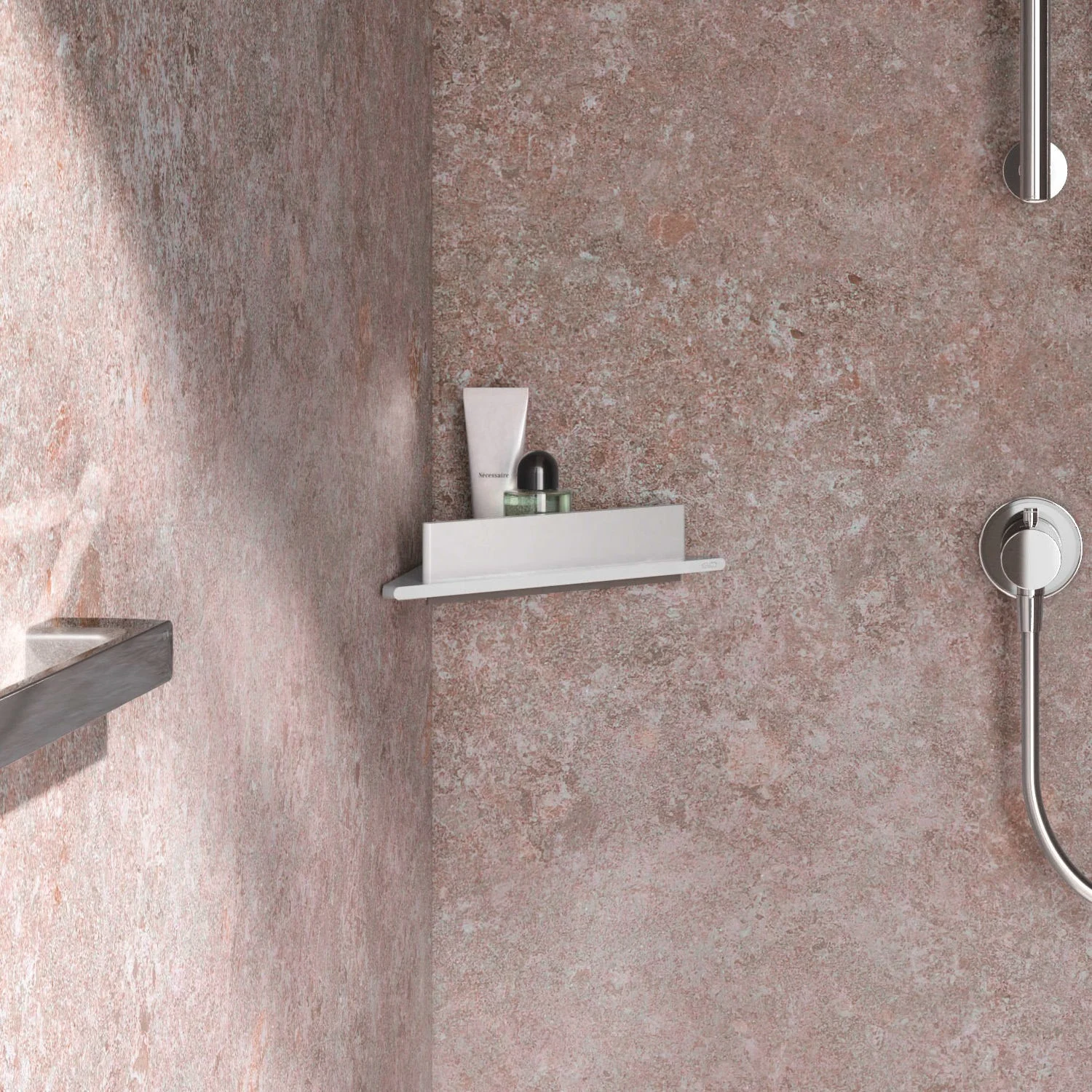 Keuco HERA Eckduschablage mit Duschabzieher Bild 7