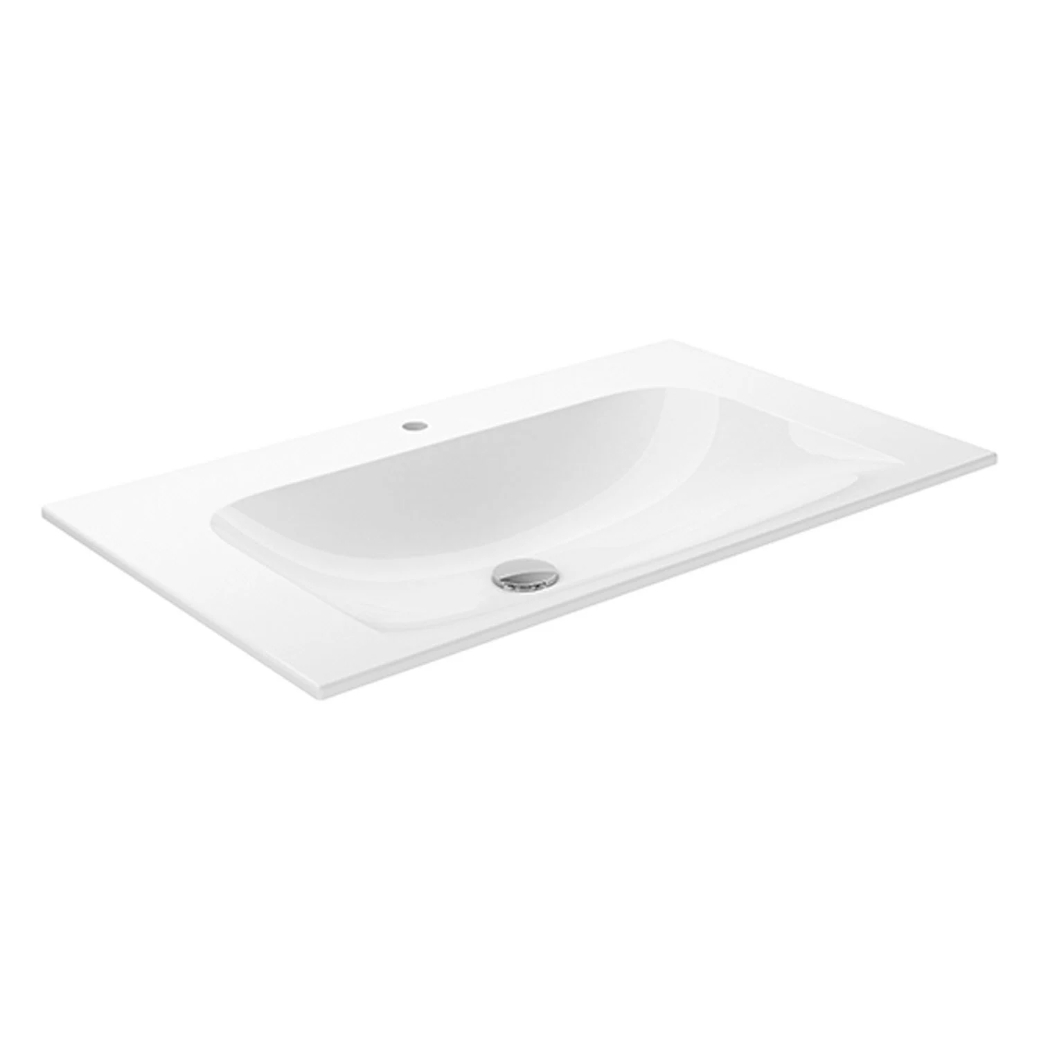 Keuco Apollo Keramik-Waschtisch mit Waschtischunterschrank und LED-Spiegelschrank 80 cm, 2 Auszüge Bild 3