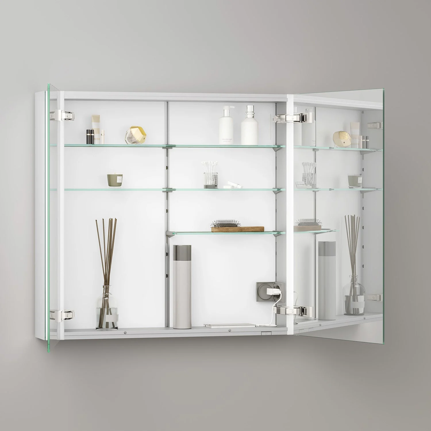 Keuco Apollo Keramik-Waschtisch mit Waschtischunterschrank und LED-Spiegelschrank 80 cm, 2 Auszüge Bild 4