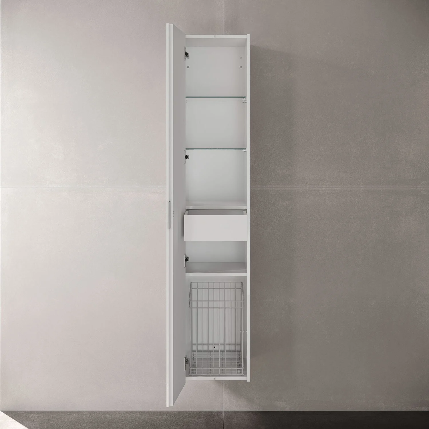 Keuco EDITION 11 Hochschrank 35 x 170 cm links mit Wäschekorb Bild 4