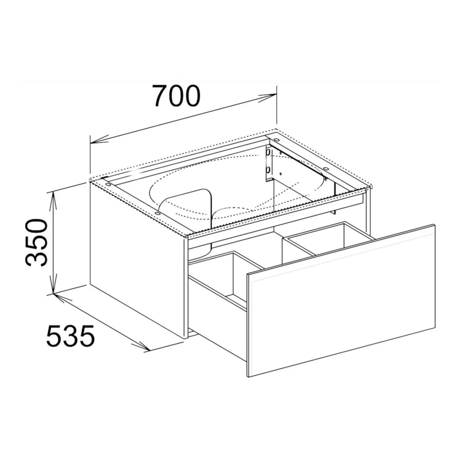 Keuco EDITION 11 Badmöbelset mit Waschtischunterbau und Keramik-Waschtisch, 70 cm Bild 5