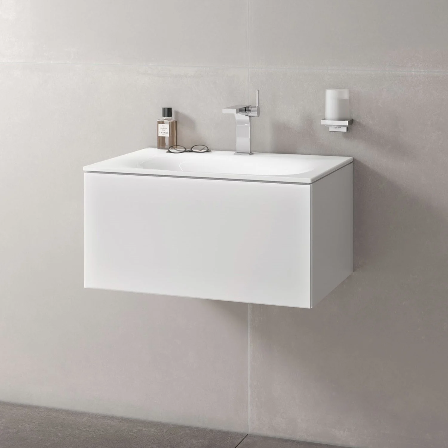 Keuco EDITION 11 Badmöbelset mit Waschtischunterbau und Keramik-Waschtisch, 70 cm