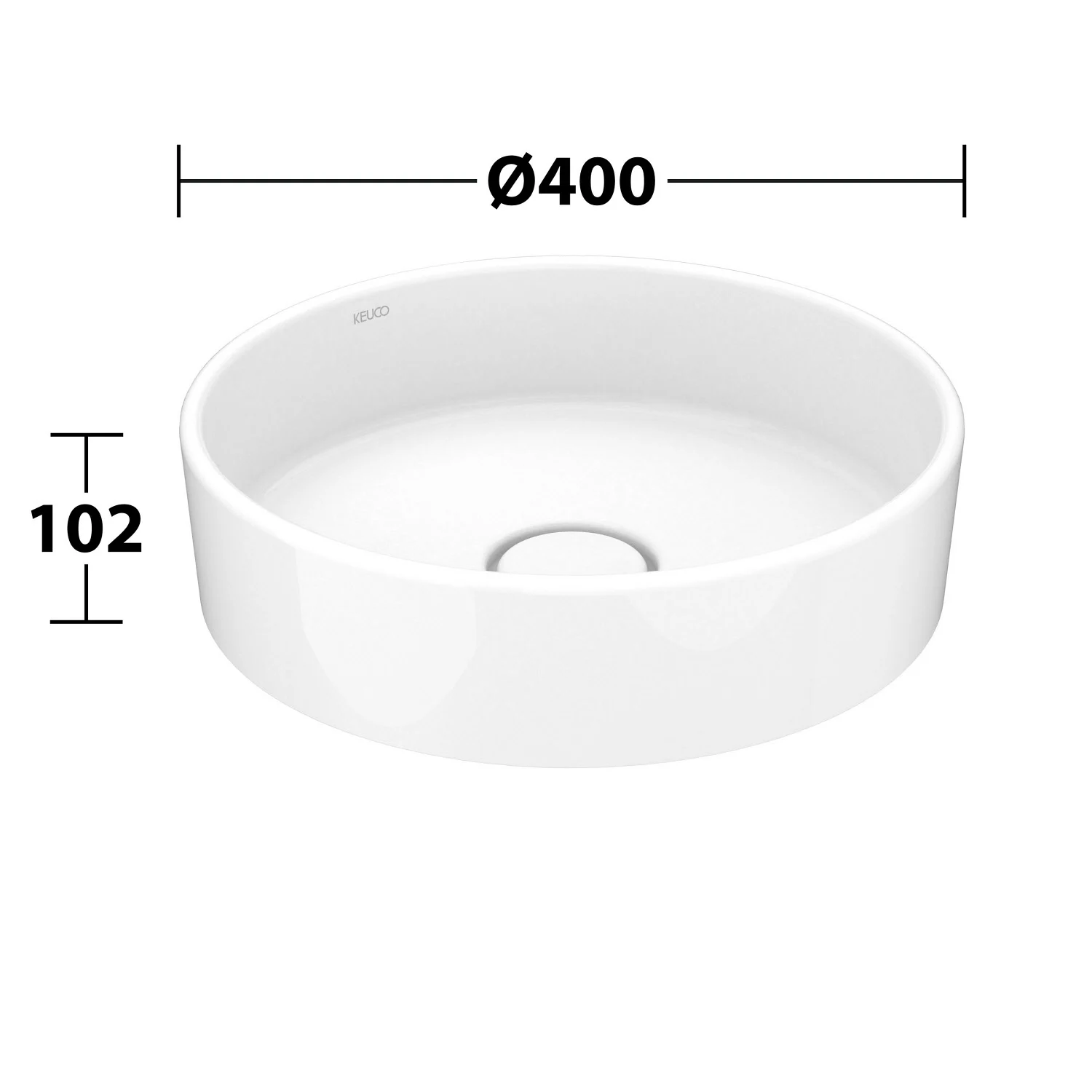 Keuco Stageline Aufsatz-Waschtisch rund 40 cm, ohne Hahnloch Bild 9