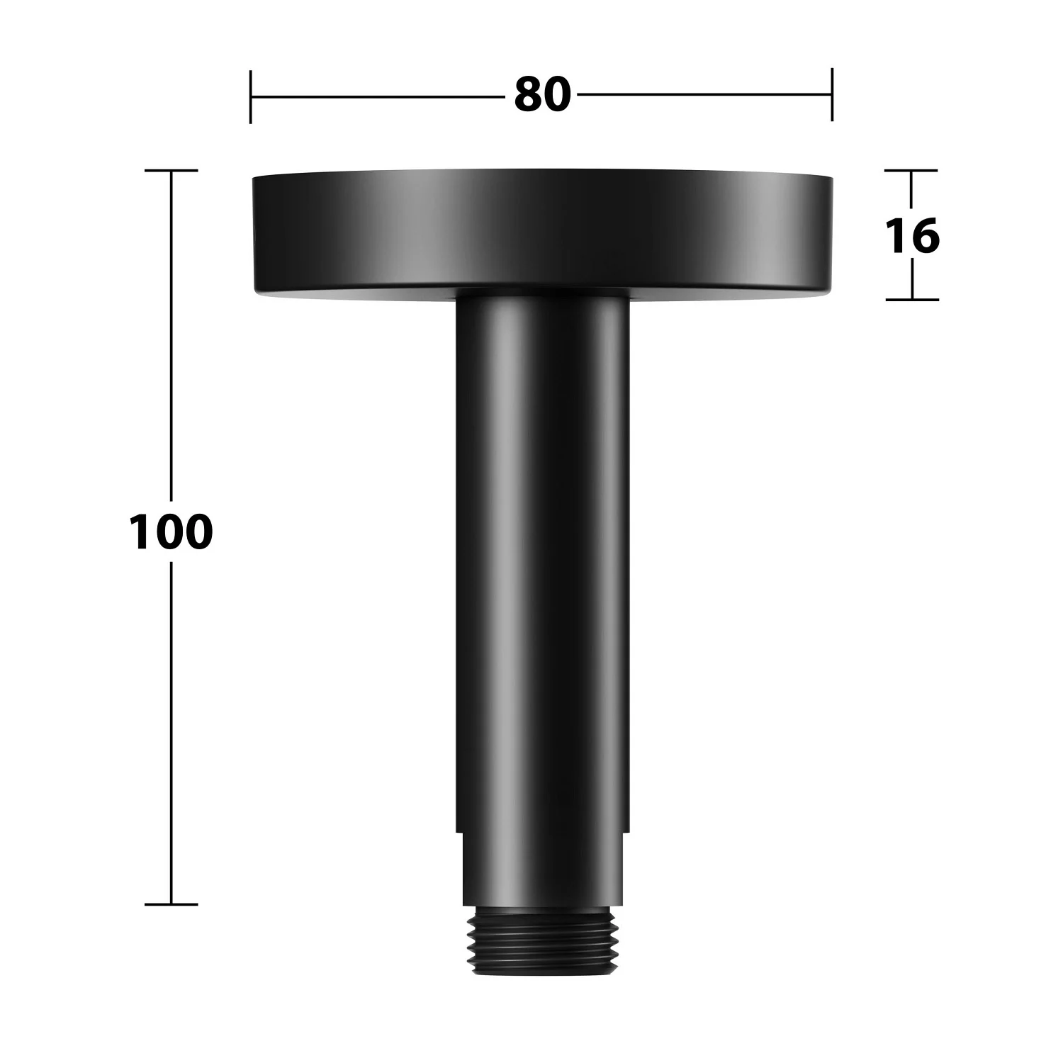 Keuco Black Selection Brausearm für Deckenanschluss, Höhe 10 cm, rund Bild 2