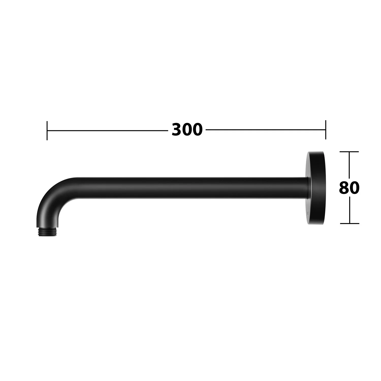 Keuco Black Selection Brausearm für Wandanschluss, Ausladung 30 cm, rund Bild 4