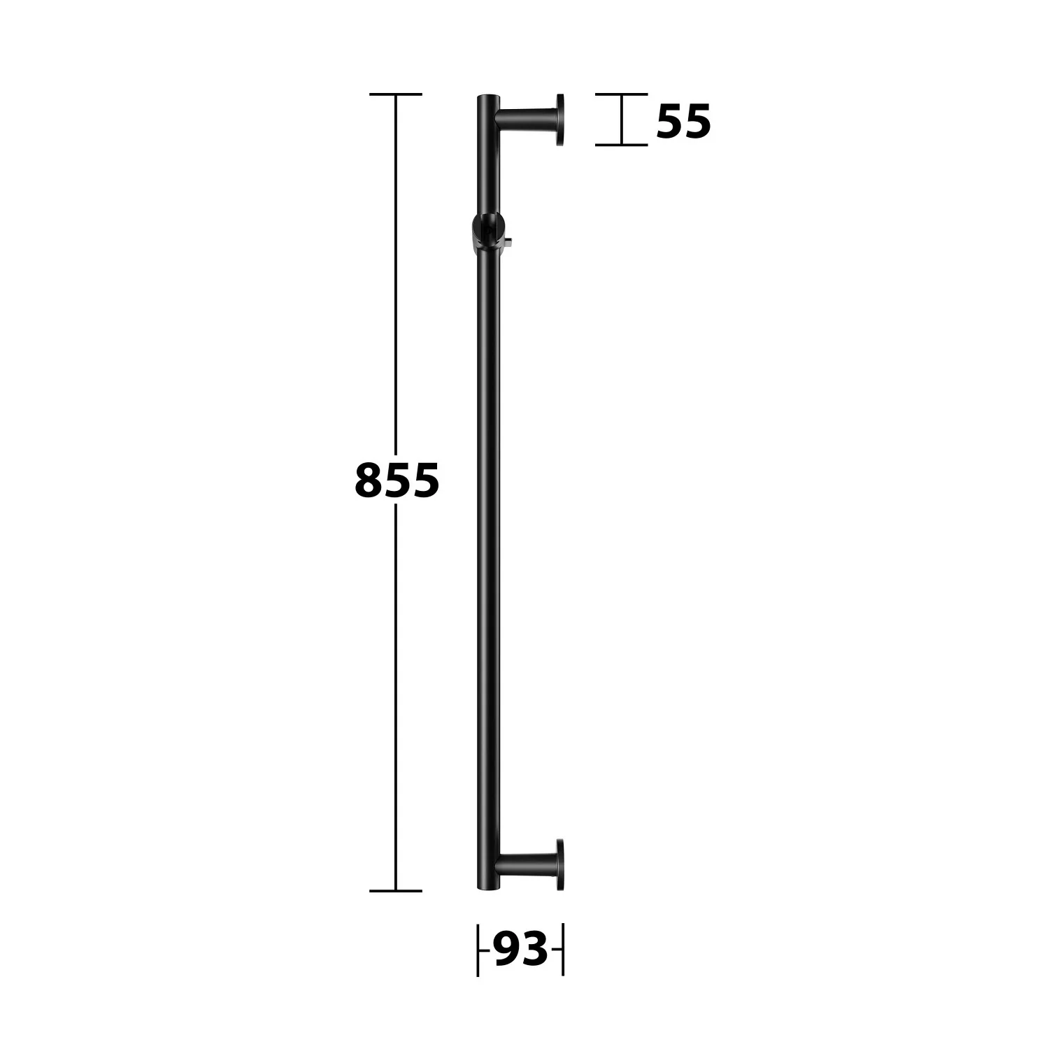Keuco IXMO Black Selection Brausestange mit Brauseschieber, 85,5 cm,  runde Rosetten Bild 7