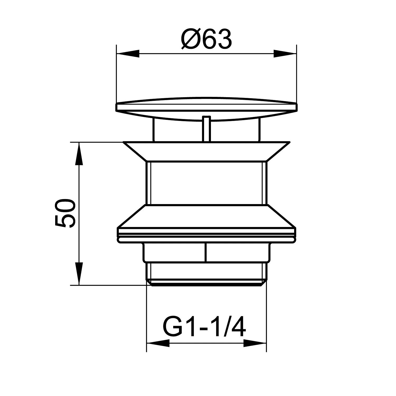 Keuco Universal Schaftventil G 1¼ für Waschtische ohne Überlauf Bild 4