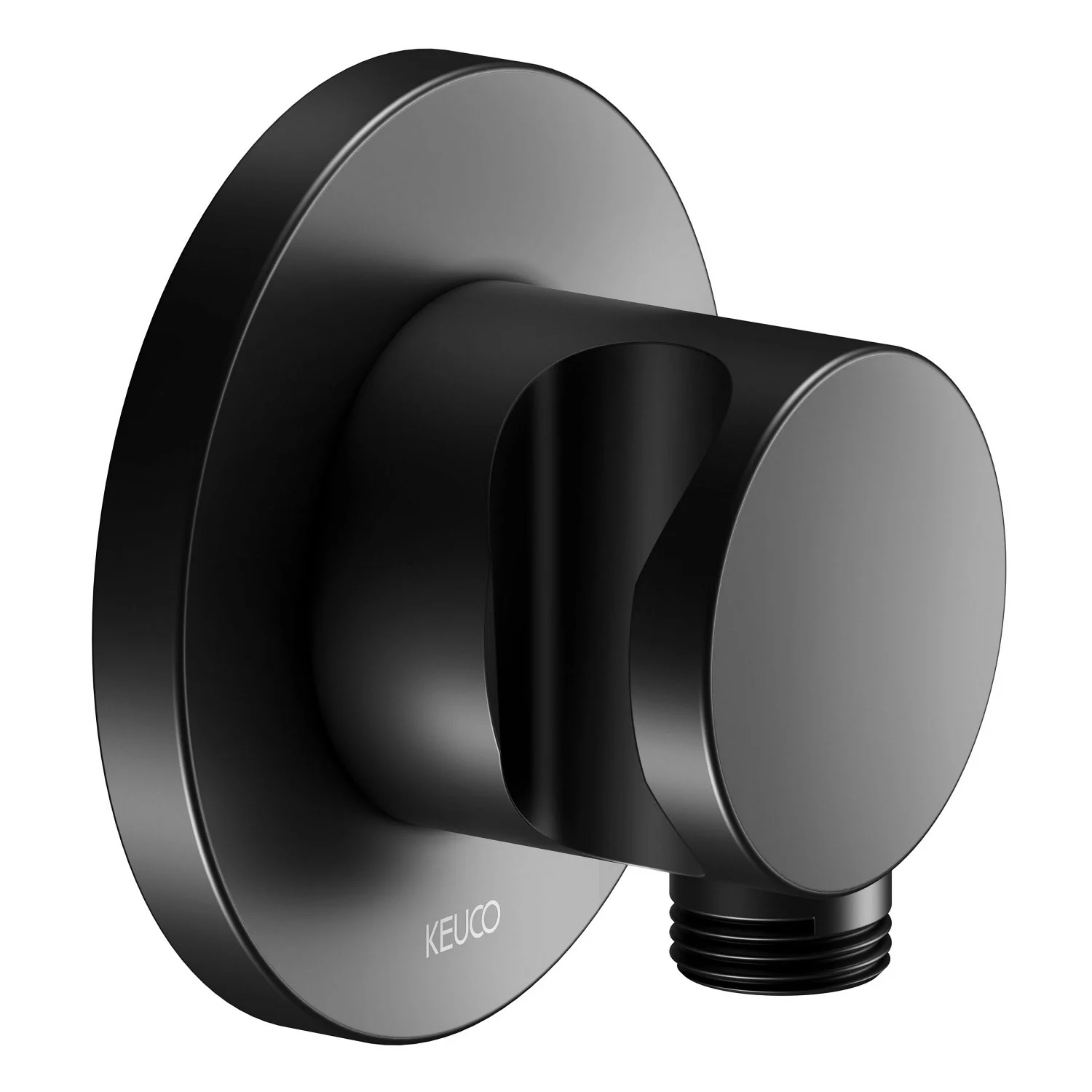 Keuco IXMO Black Selection Schlauchanschluss mit Brausehalter, rund