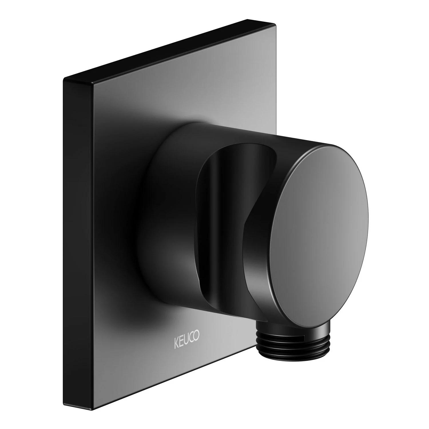 Keuco IXMO Black Selection Schlauchanschluss mit Brausehalter, eckig