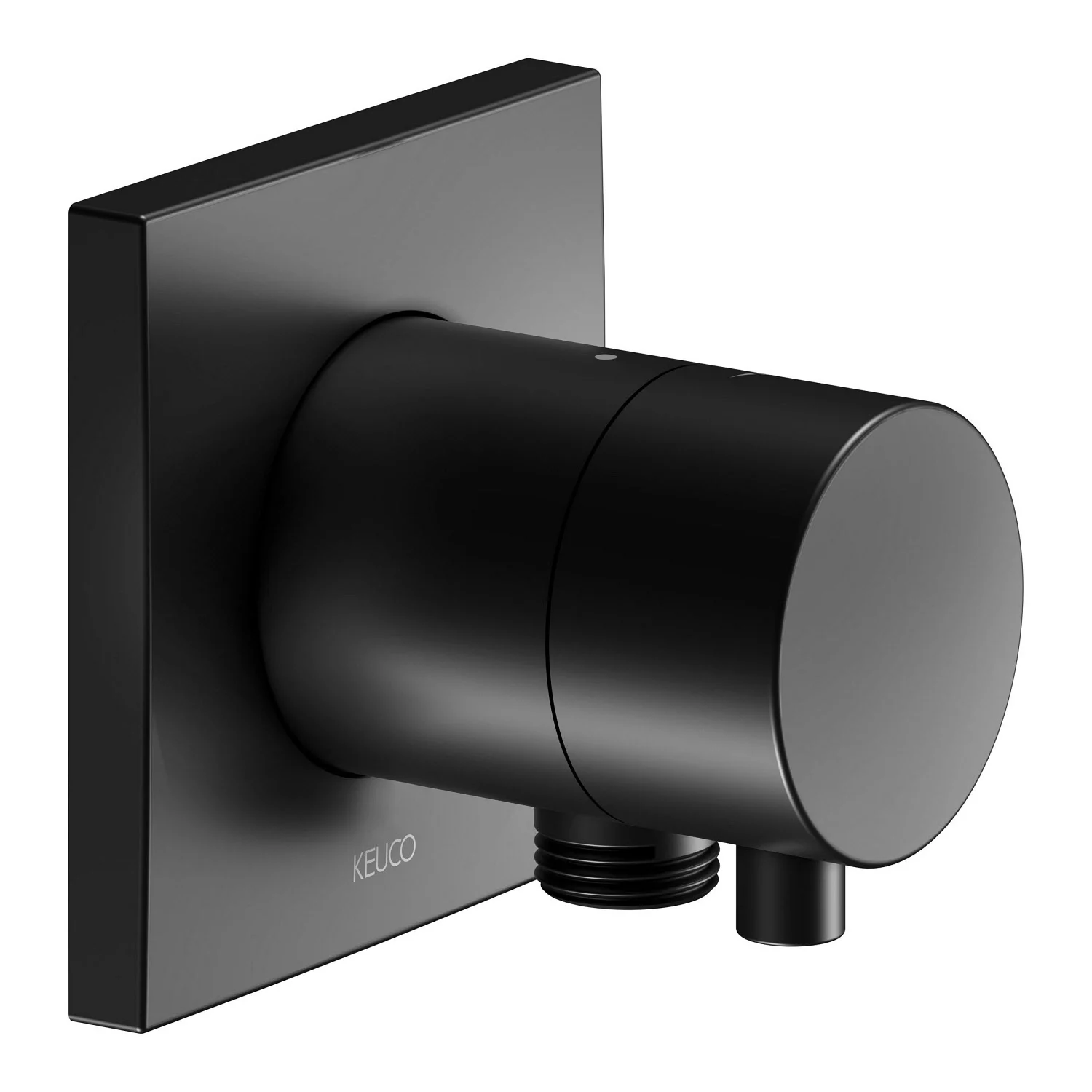Keuco IXMO Black Selection Absperrventil Unterputz, mit Schlauchanschluss, Rosette eckig