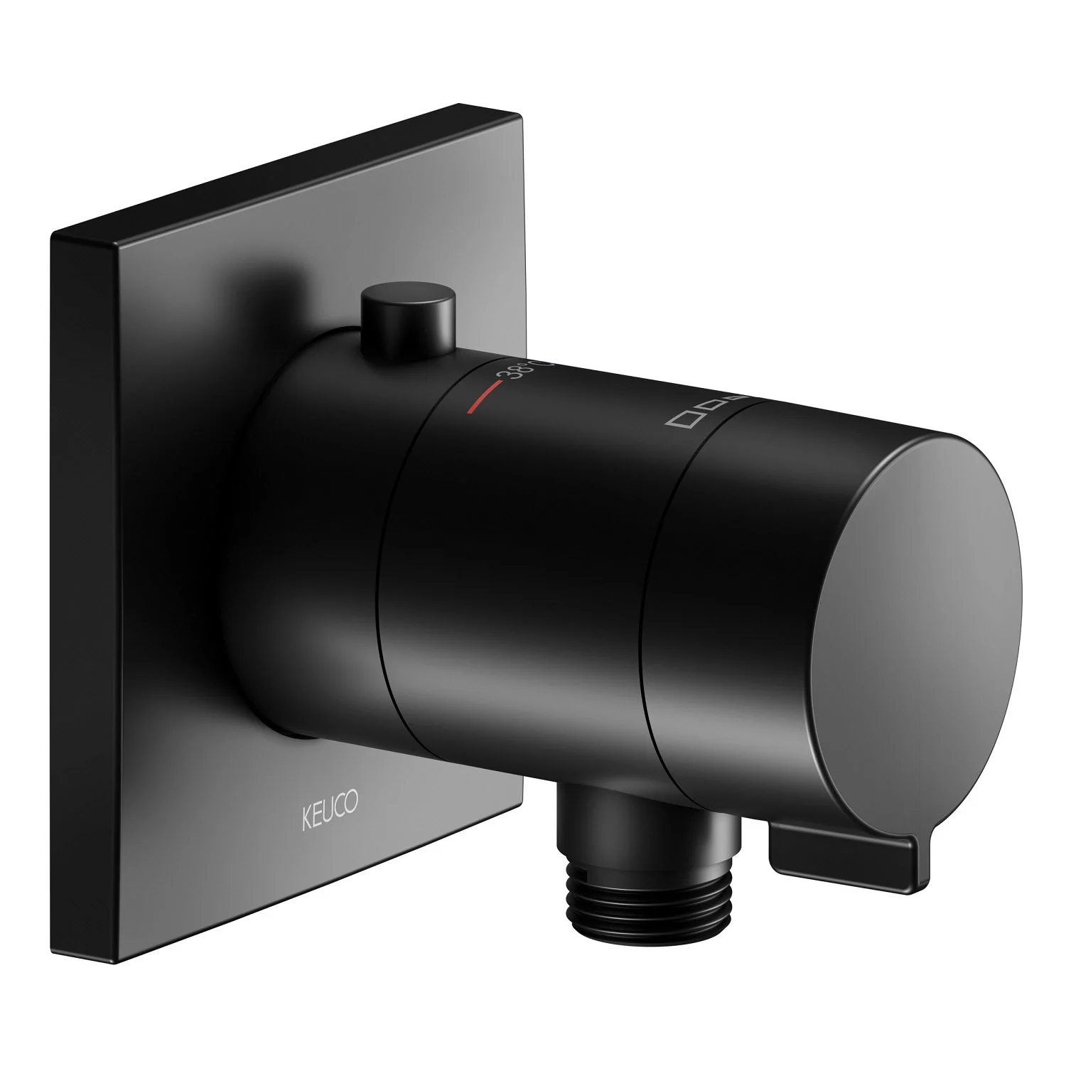 Keuco IXMO_solo Black Selection Unterputz-Thermostatarmatur mit Schlauchanschluss, eckig