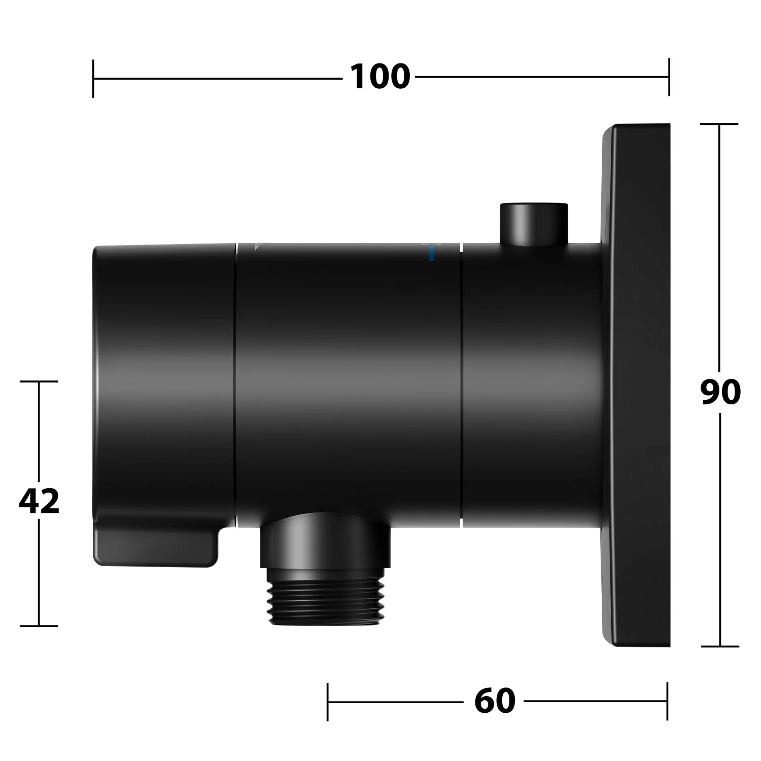 Keuco IXMO_solo Black Selection Unterputz-Thermostatarmatur mit Schlauchanschluss, eckig Bild 7