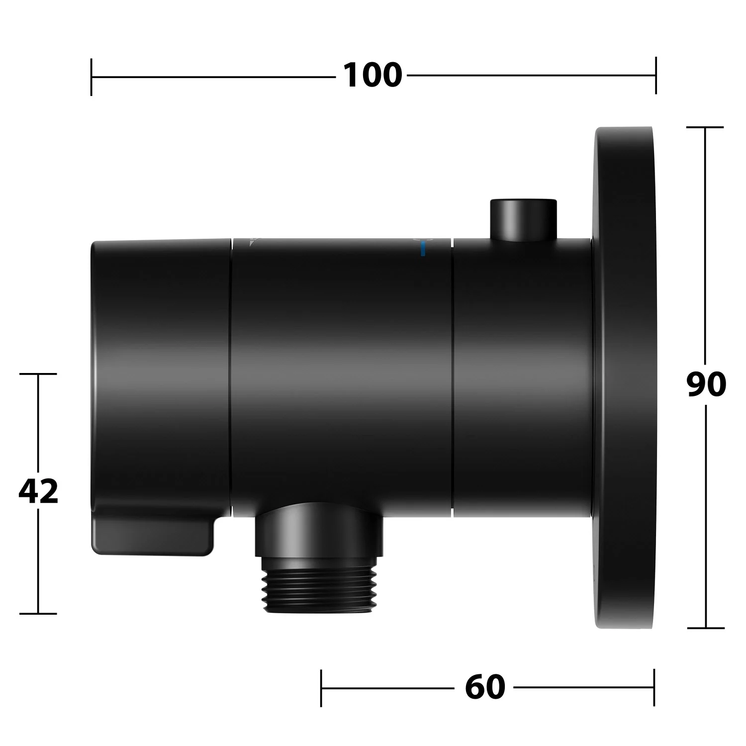 Keuco IXMO_solo Black Selection Unterputz-Thermostatarmatur mit Schlauchanschluss, rund Bild 9