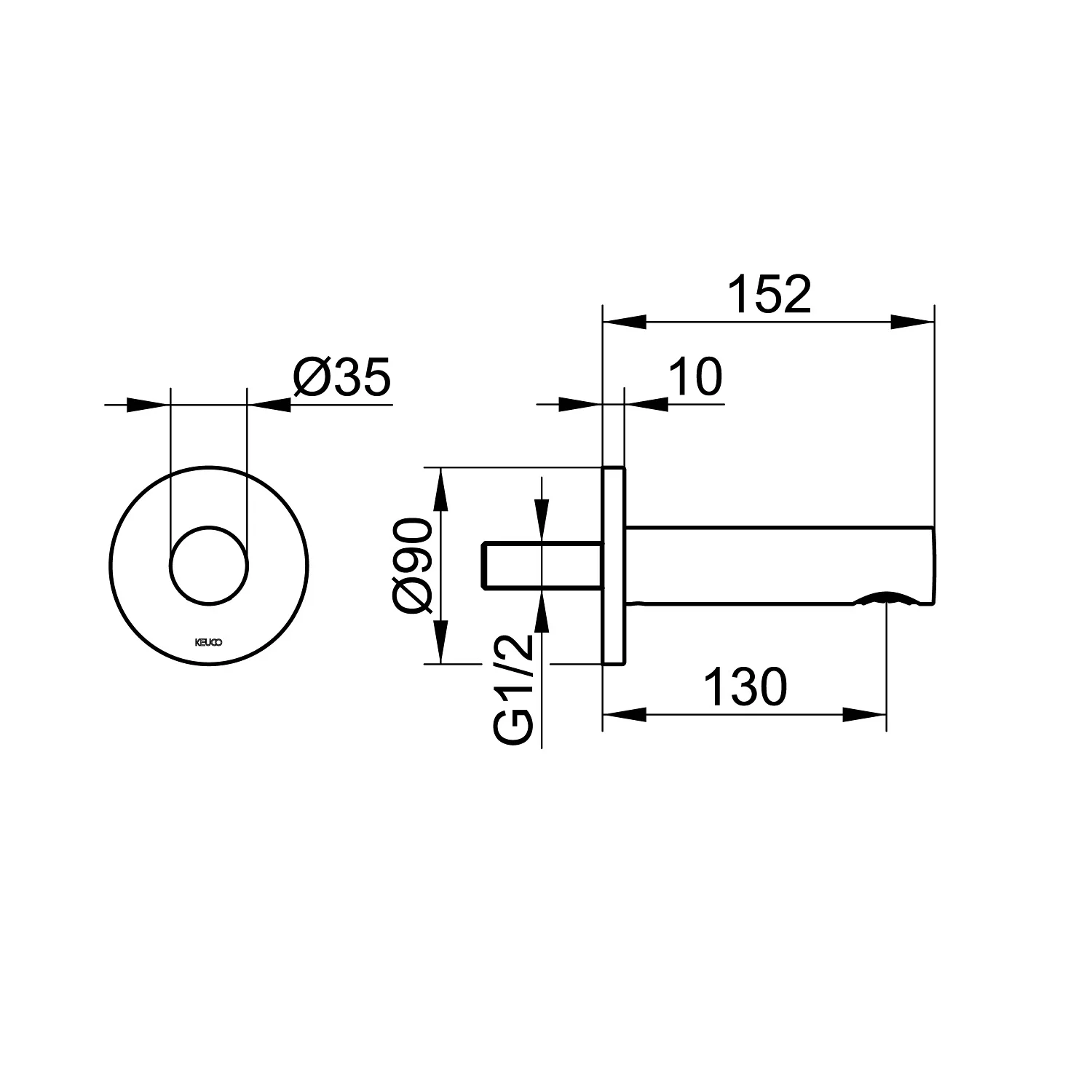 Keuco IXMO Black Selection Wanneneinlauf Unterputz, Ausladung 13 cm, Rosette rund Bild 5