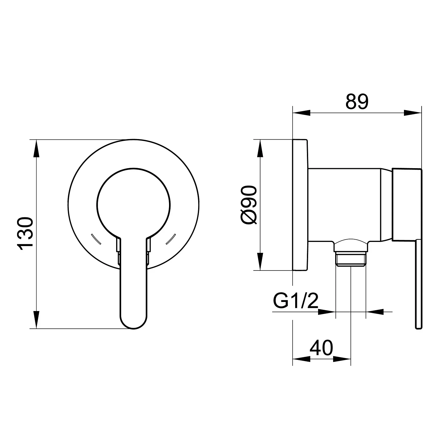Keuco IXMO Flat Black Selection Unterputz-Einhebel-Brausemischer, mit Schlauchanschluss, rund Bild 5