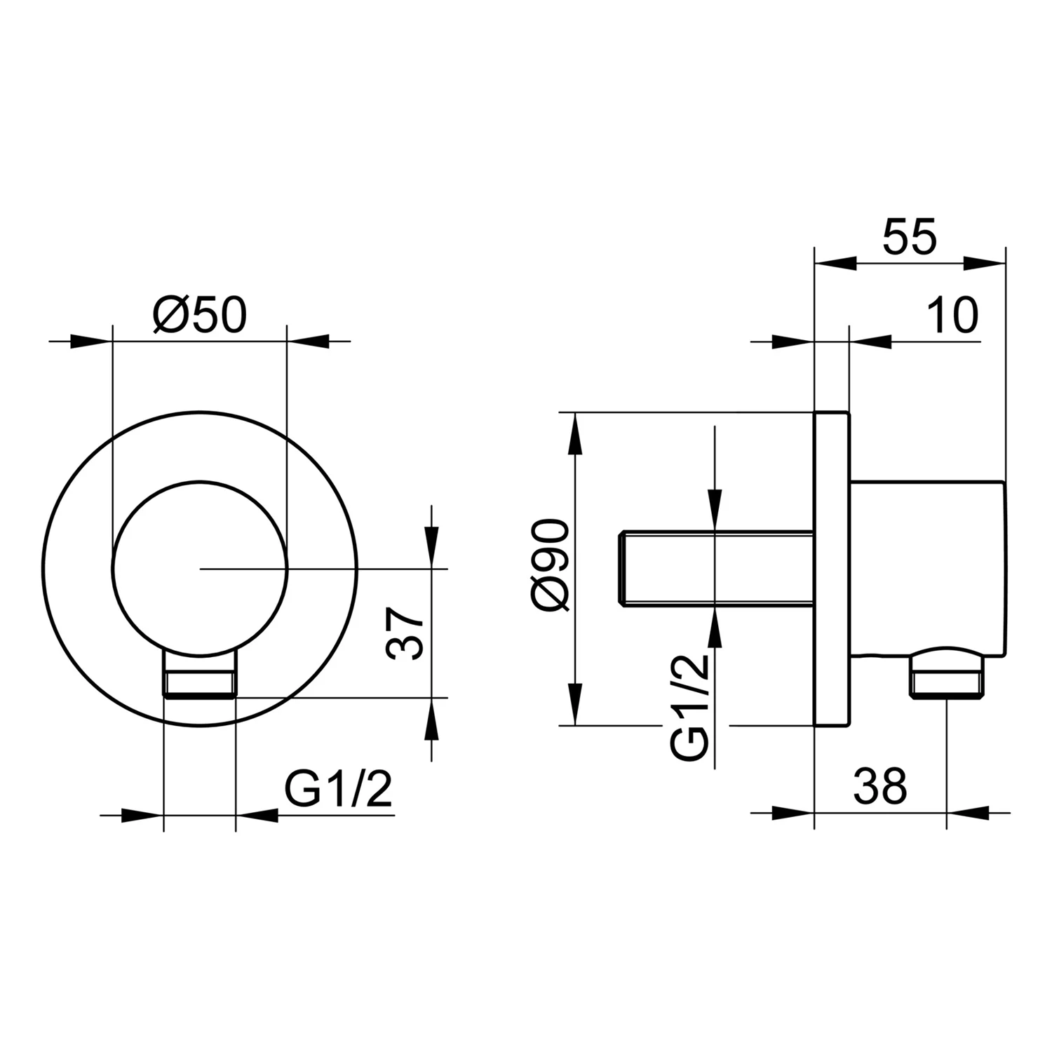 Keuco IXMO Schlauchanschluss DN15 rund Bild 2