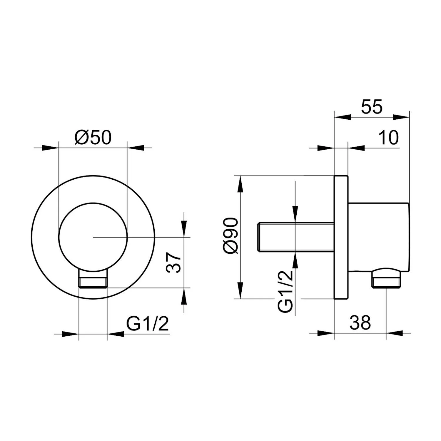 Keuco IXMO Schlauchanschluss DN 15 rund Bild 3