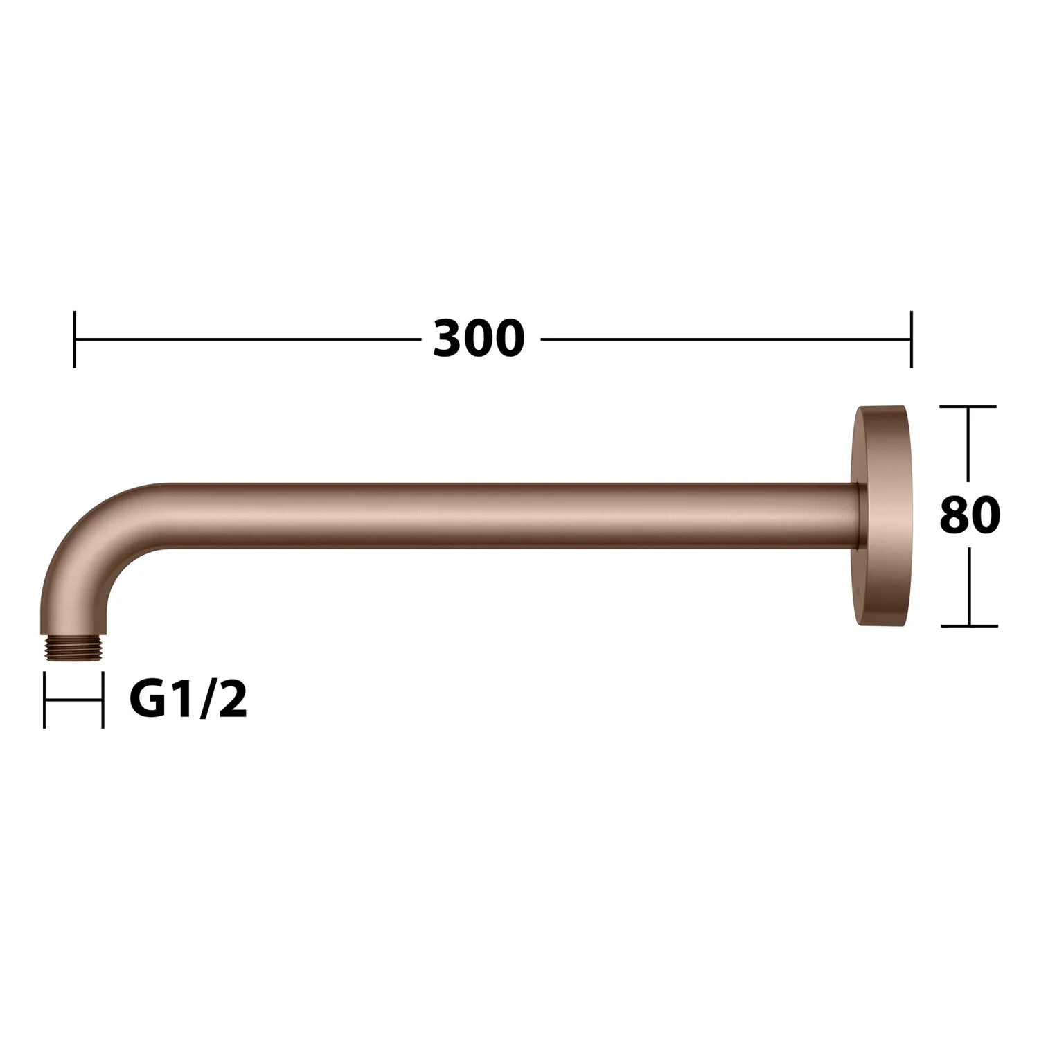 Keuco Brausearm für Wandanschluss, Ausladung 30 cm, rund Bild 5