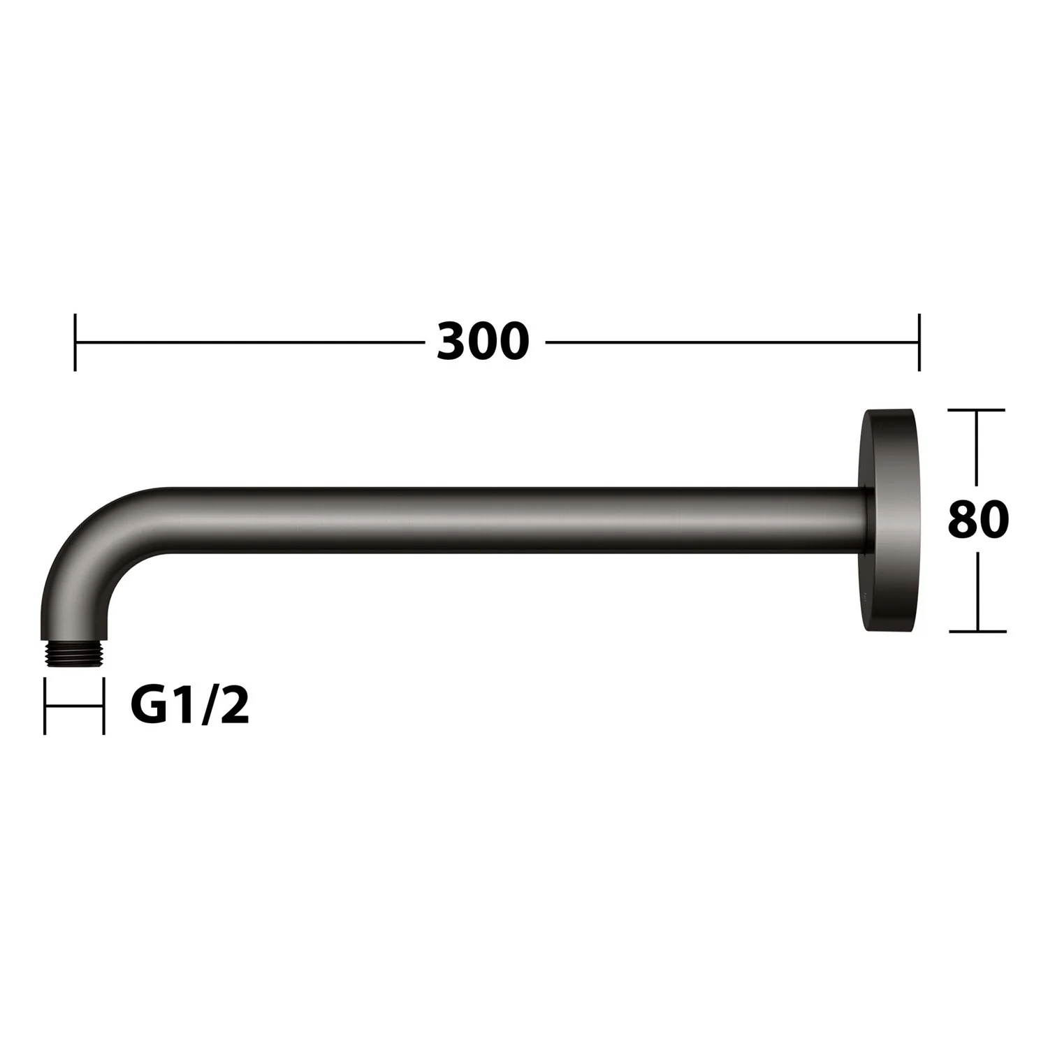 Keuco Brausearm für Wandanschluss, Ausladung 30 cm, rund Bild 5