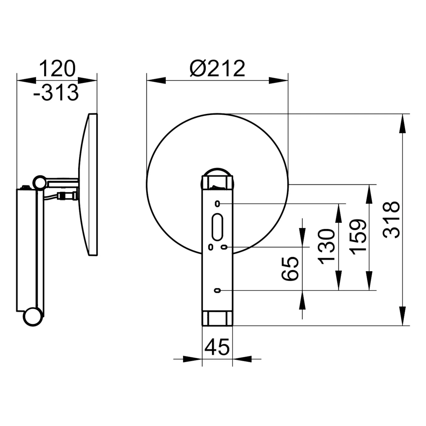 Keuco iLook-move Kosmetikspiegel, rund mit 5-fach Vergrößerung, Wandmodell Bild 5
