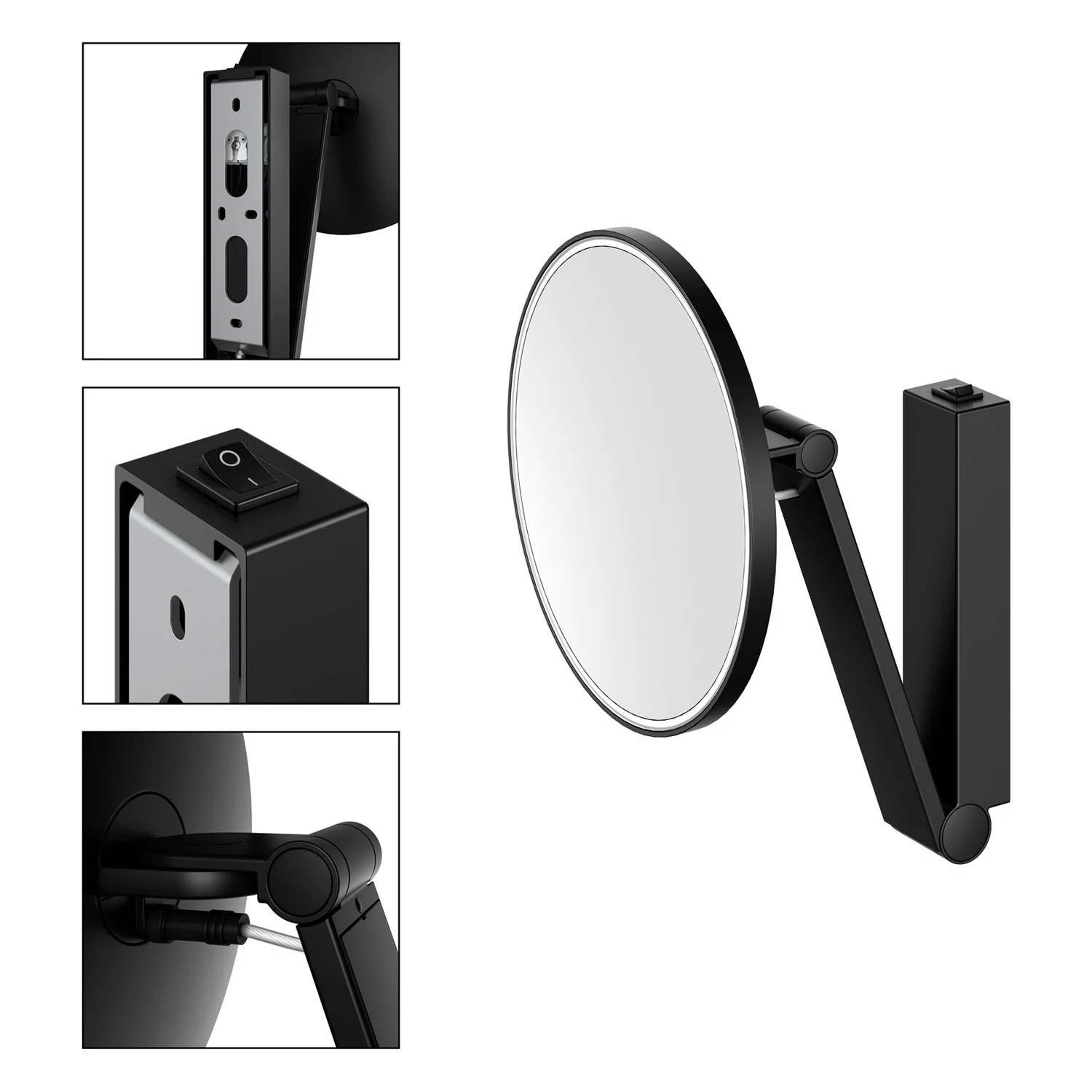 Keuco iLook-move Kosmetikspiegel, rund mit 5-fach Vergrößerung, Wandmodell Bild 9