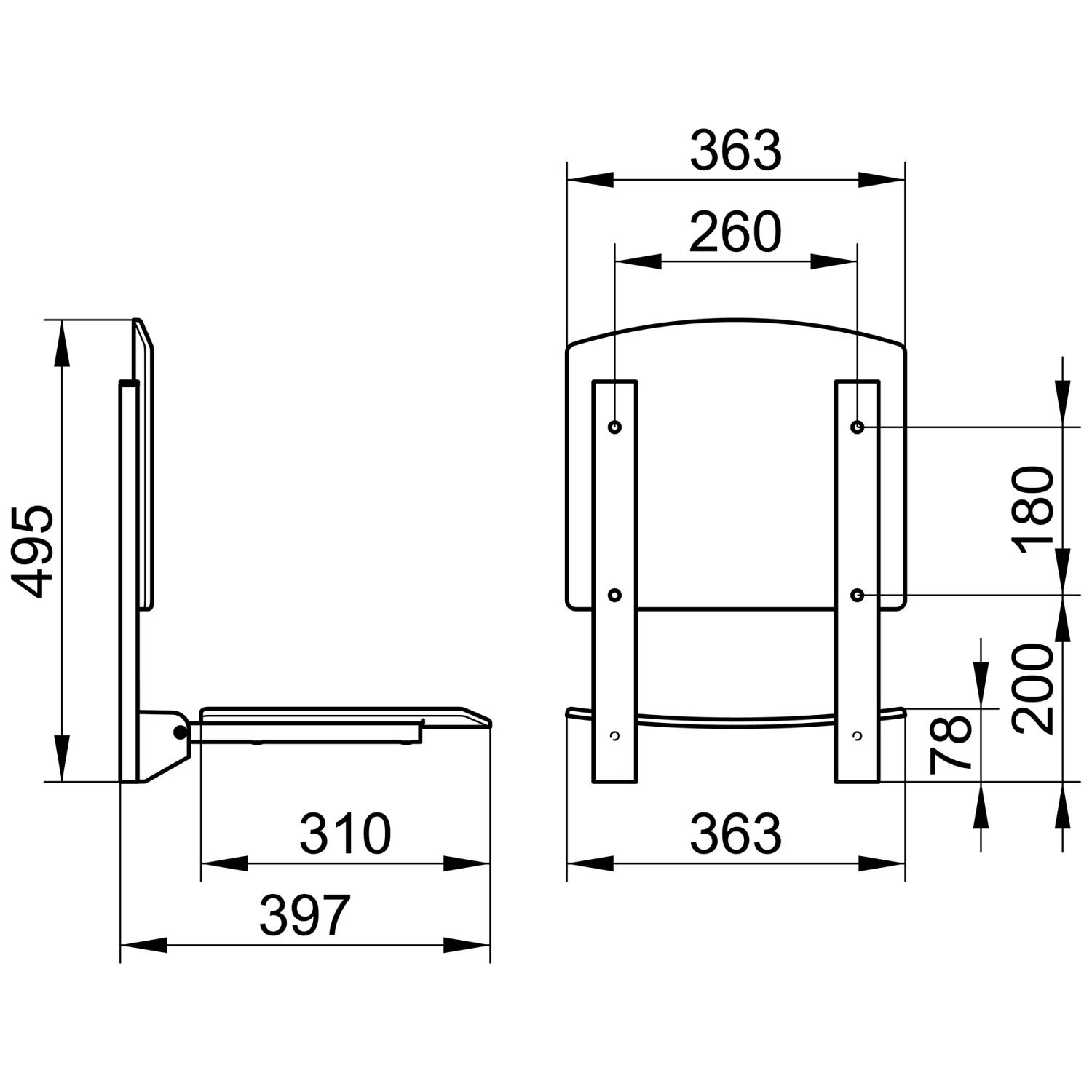 Keuco Plan Care Klappsitz zur Wandmontage Bild 2