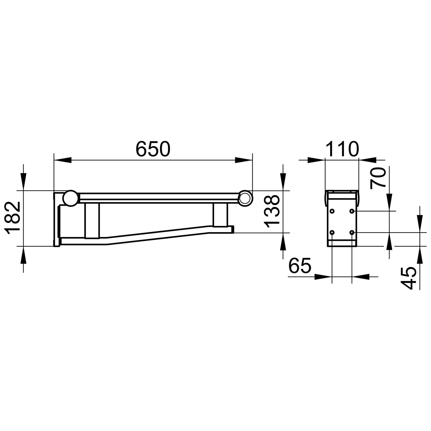 Keuco Plan Care Stützklappgriff Waschtisch 65 cm Bild 2
