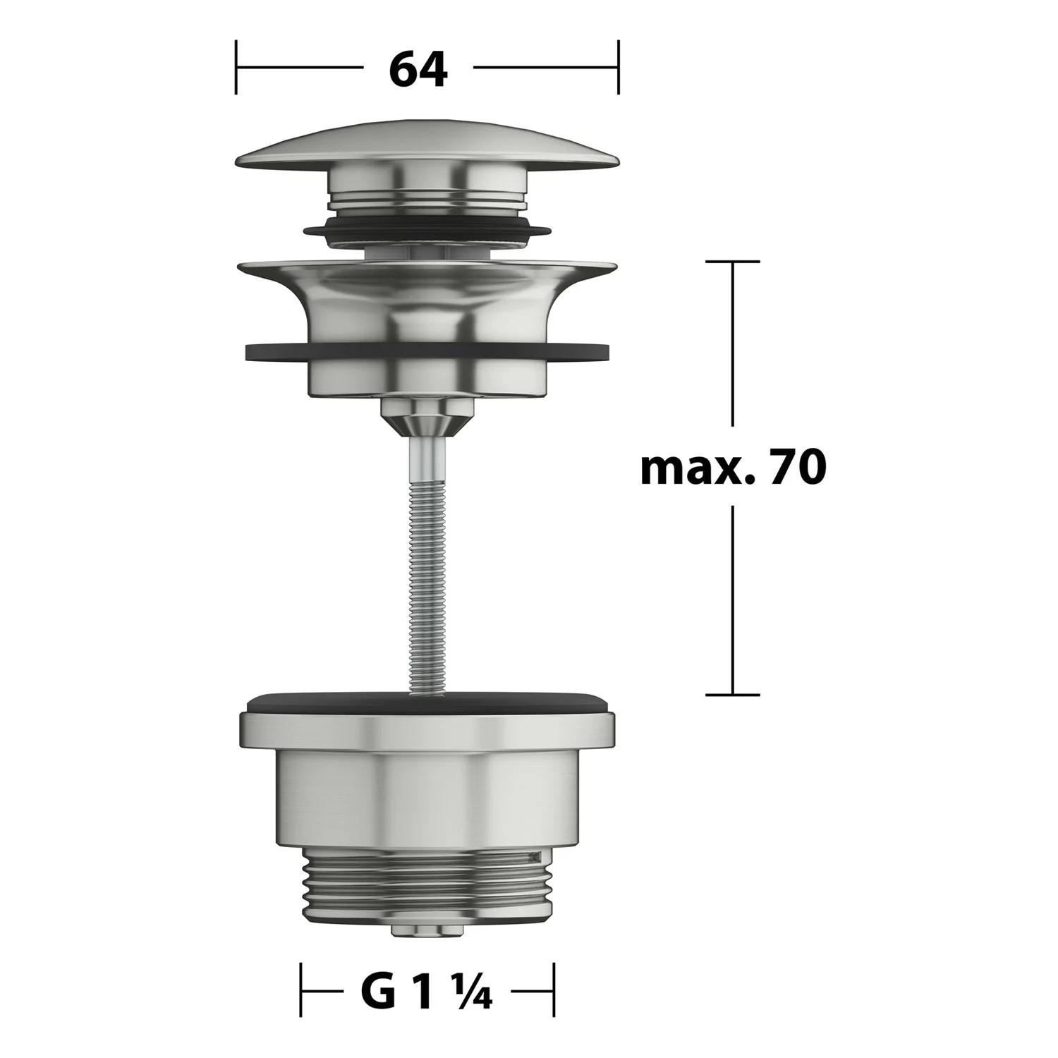 Keuco Universal Ablaufgarnitur G 1¼ für Waschtische mit Überlauf Bild 3
