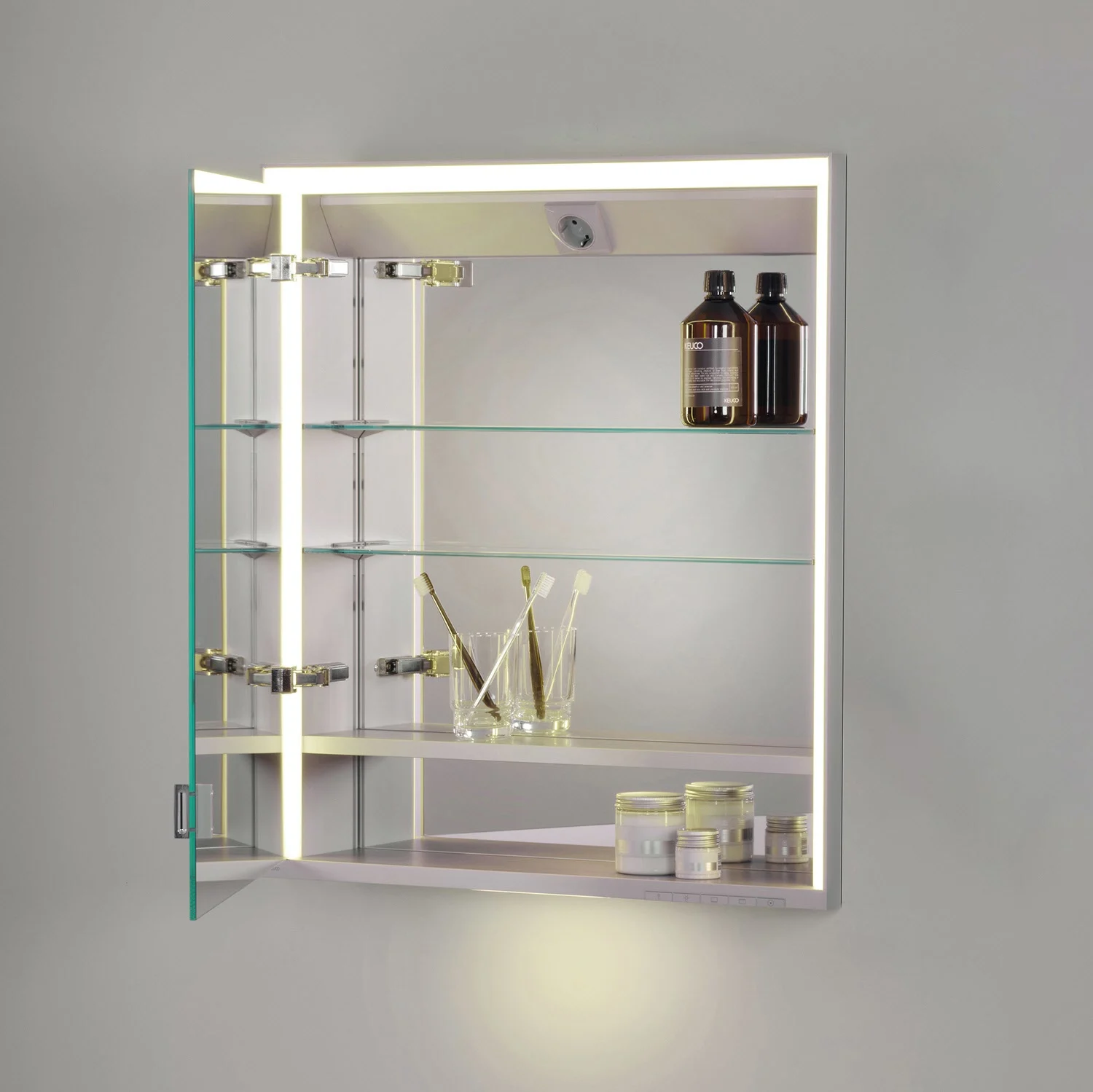 Keuco Royal Lumos Wandeinbau Spiegelschrank 65 x 73,5 cm, Anschlag rechts, verdeckte Ablage Bild 8