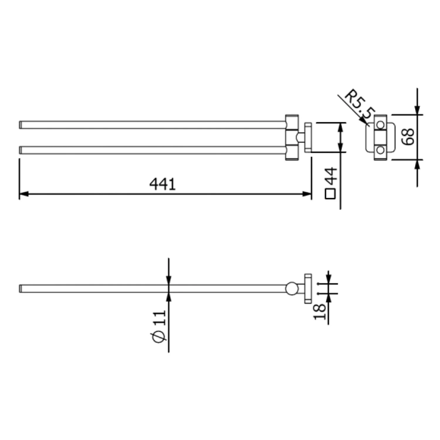 Kludi VELA S Handtuchstange 44 cm, 2-armig Bild 2