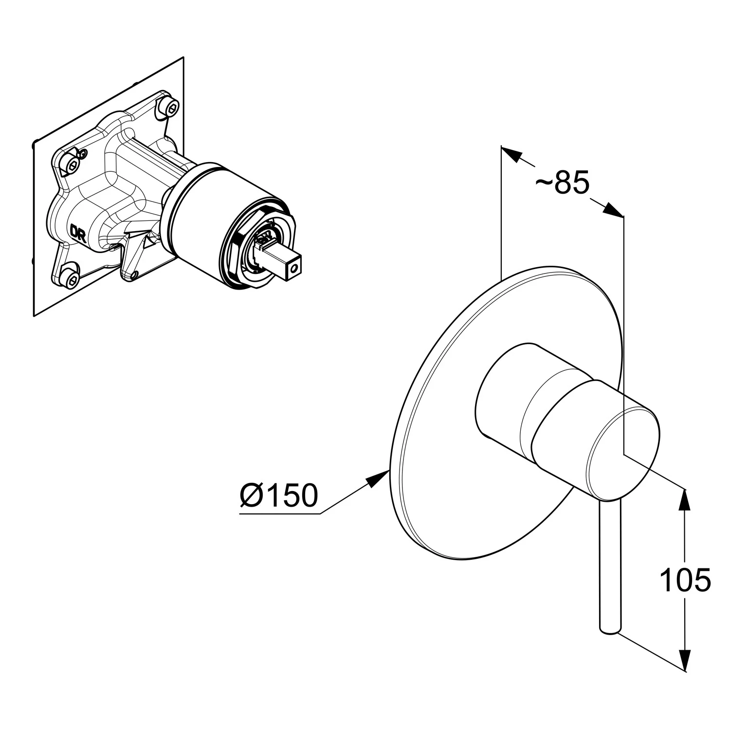 Kludi BOZZ Unterputz-Brause-Einhandmischer Bild 2