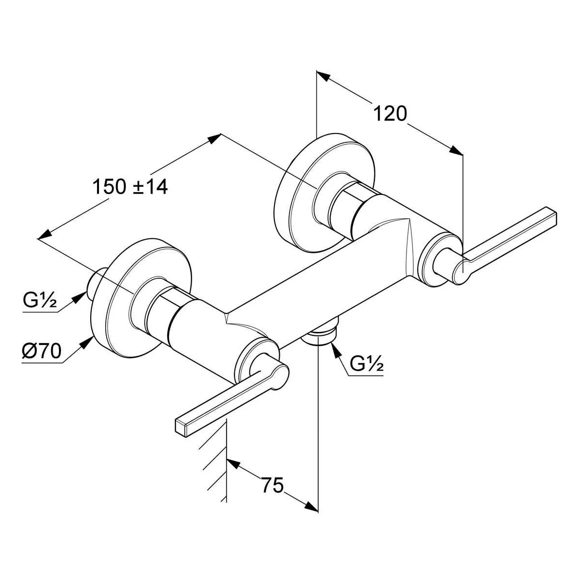 Kludi NOVA FONTE Puristic Zweigriff-Brausearmatur Bild 2