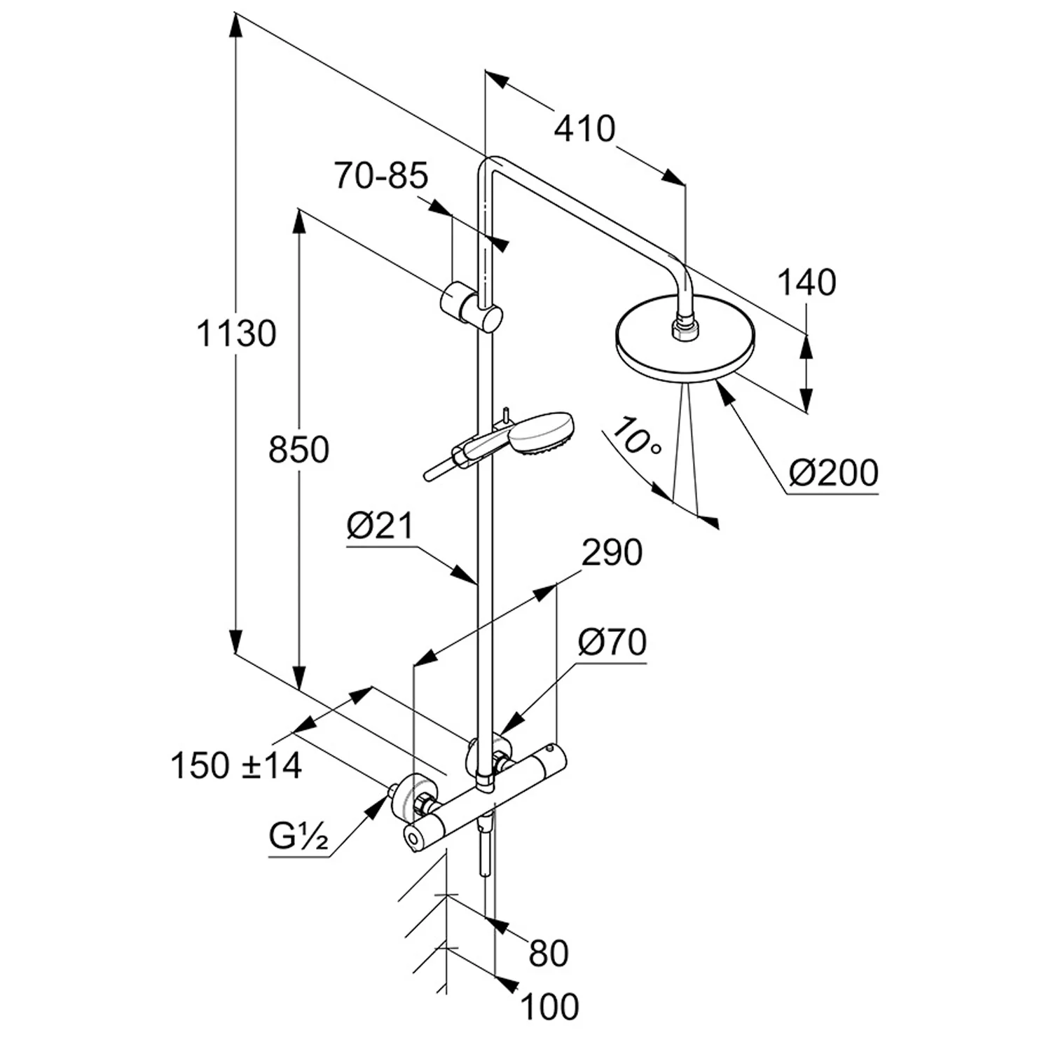Kludi LOGO Thermostat Dual Shower System Bild 5
