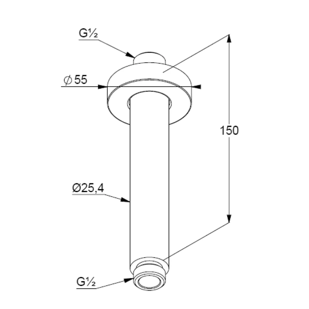 Kludi A-QA Deckenauslass rund 15 cm, runde Rosette Bild 2