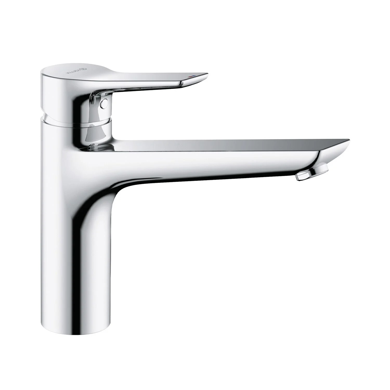 Chromowana bateria kuchenna widok z boku, Kludi