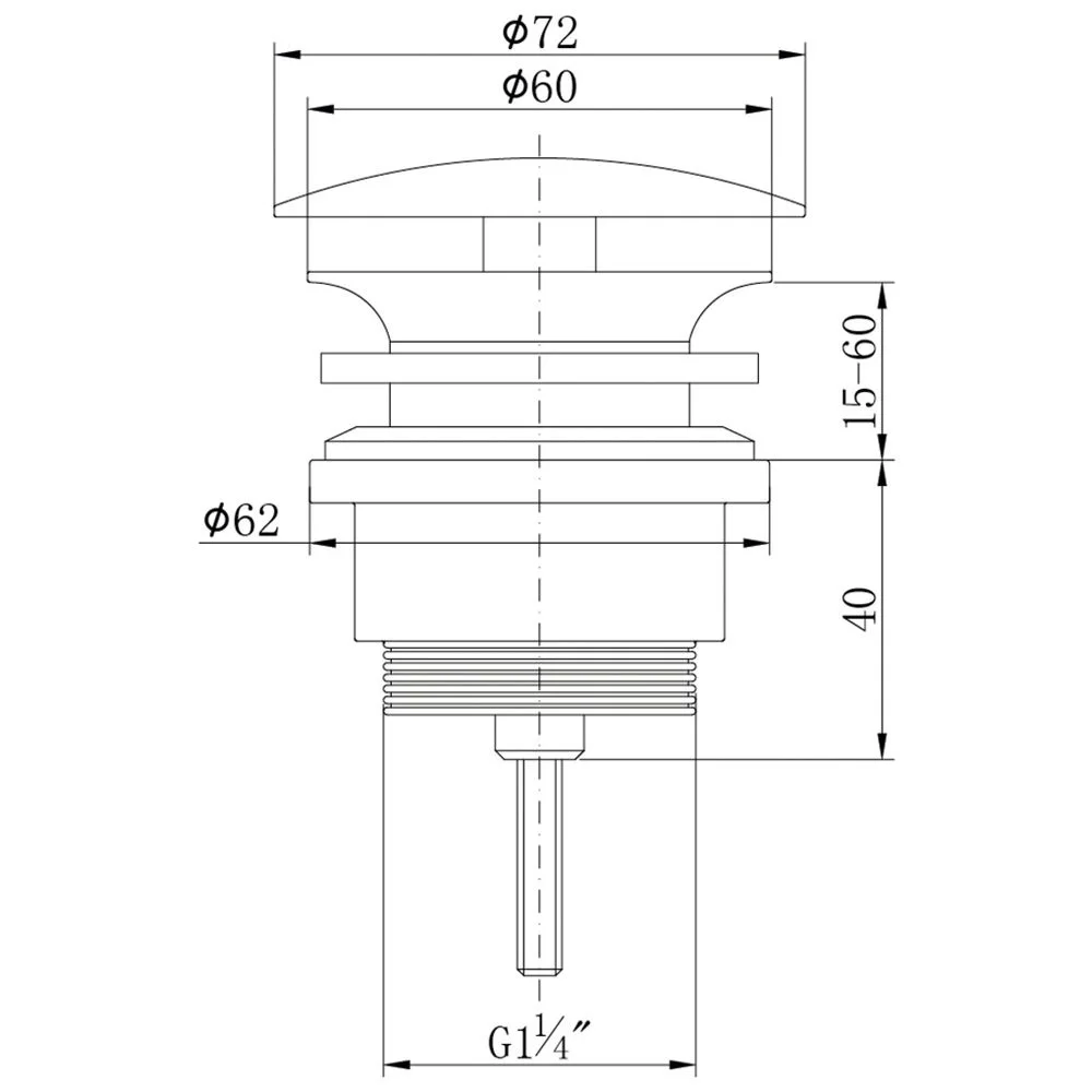 Kronenbach Ablauf-Schaftventil rund, kurz Bild 2