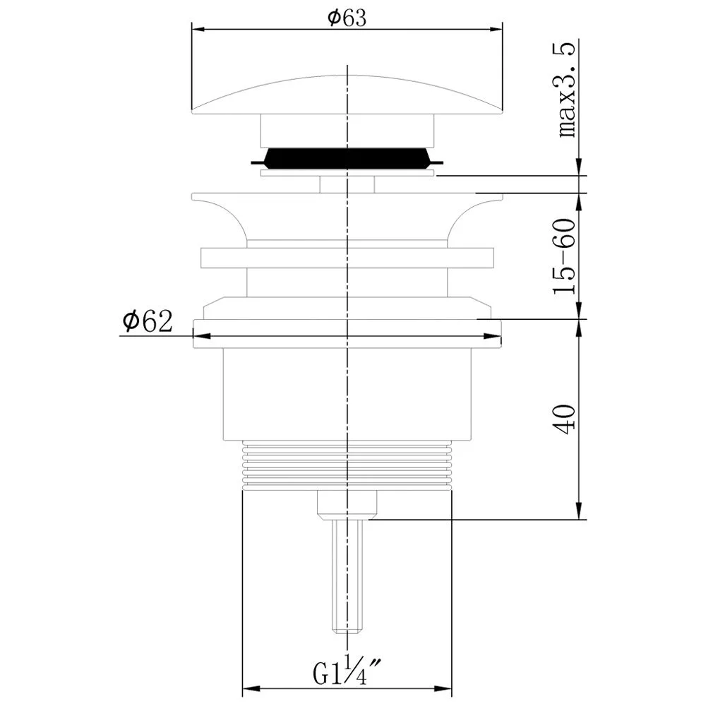 Kronenbach Pop Up Ablaufventil rund, kurz Bild 5